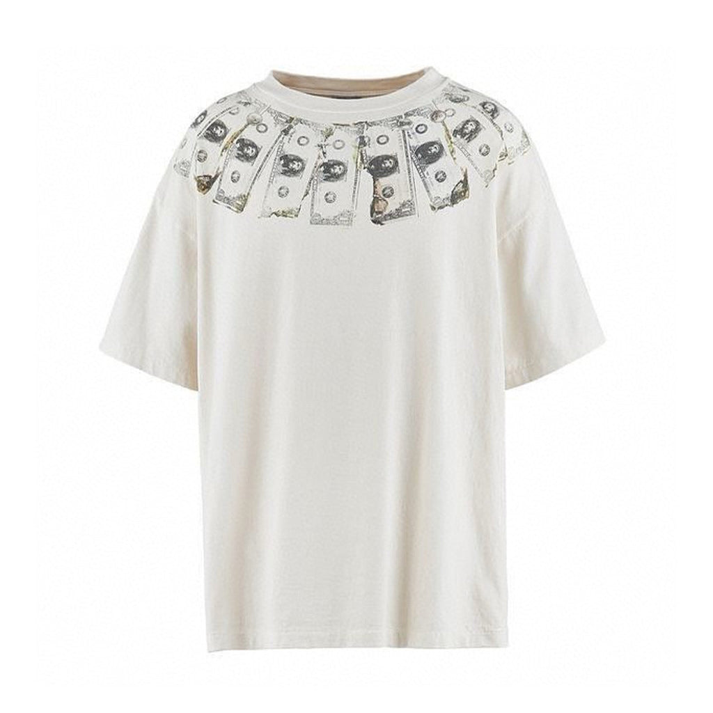 Saint Michael Men's Summer Printed Half High Neck Pullover Straight Short Sleeve Drop Sleeve T-Shirt Ngvp #8367