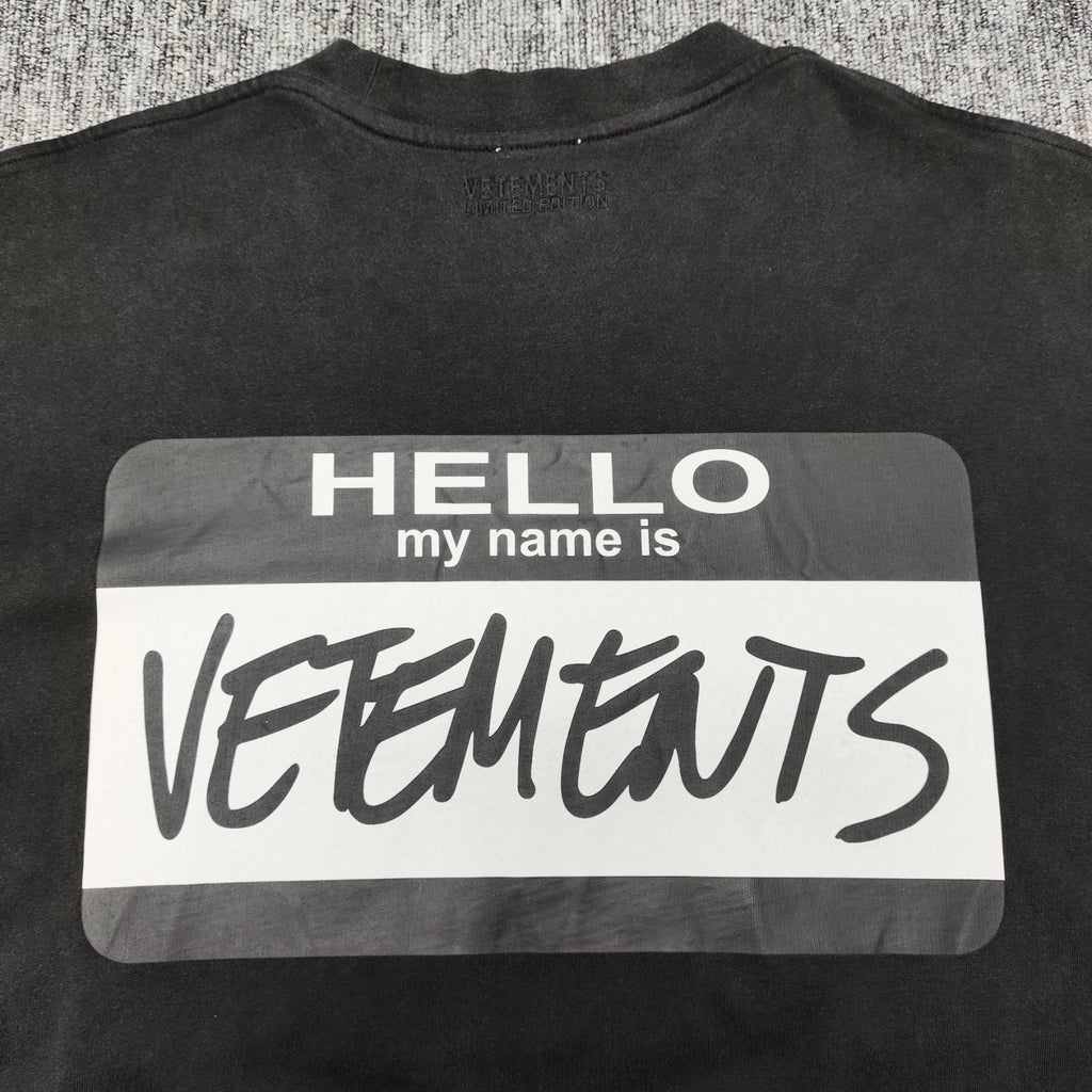 Vetements Men's Summer Black Round Neck Cotton Comfortable Loose Logo Printed Short Sleeve T-Shirt #73713