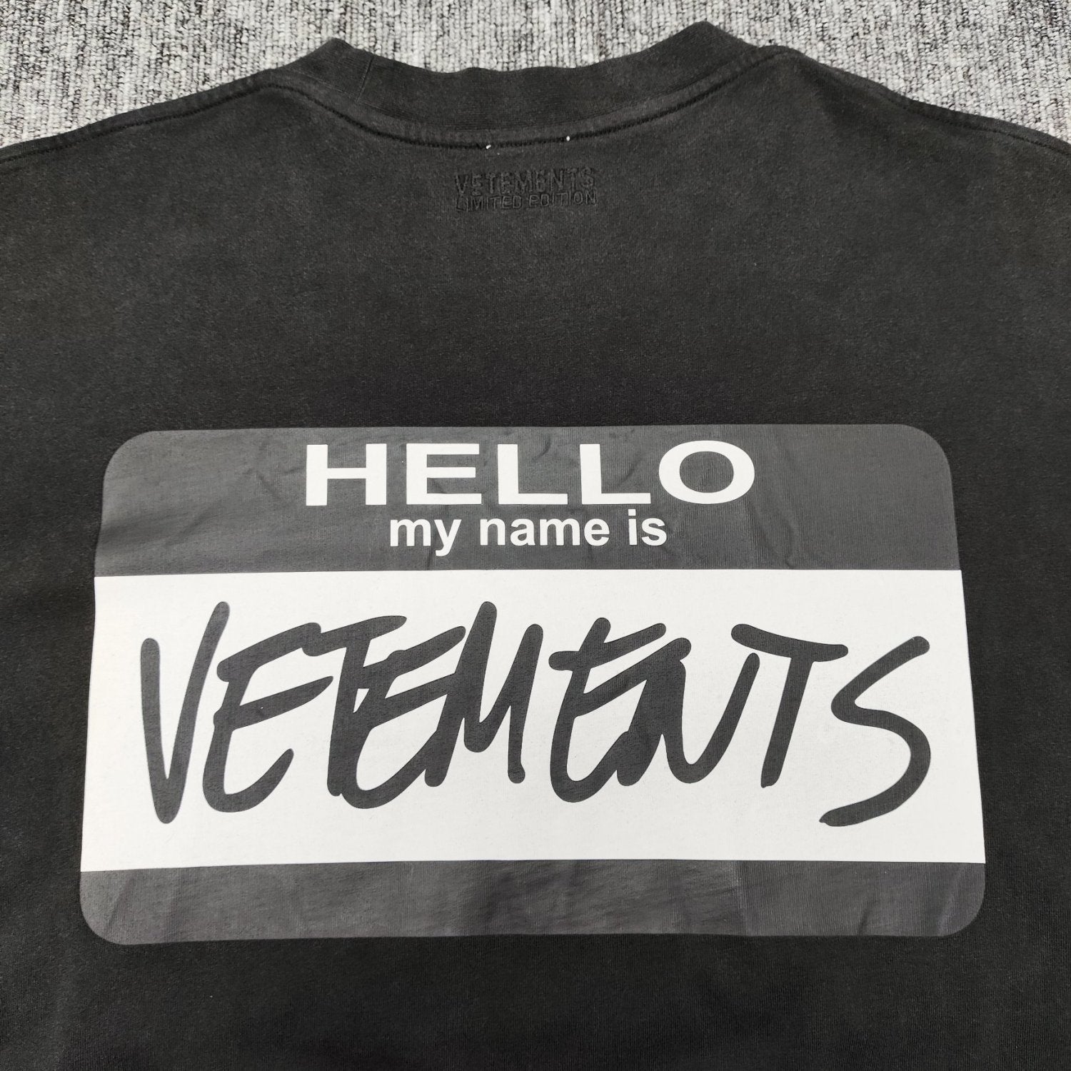 Vetements Men's Summer Black Round Neck Cotton Comfortable Loose Logo Printed Short Sleeve T-Shirt #73713