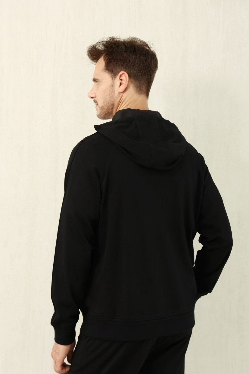 Ermenegildo Zegna Men's Spring/Fall Zipper Drawstring Hoodie Sweatshirt & Solid-Color Casual Pants Suit Set Ngvp #2352
