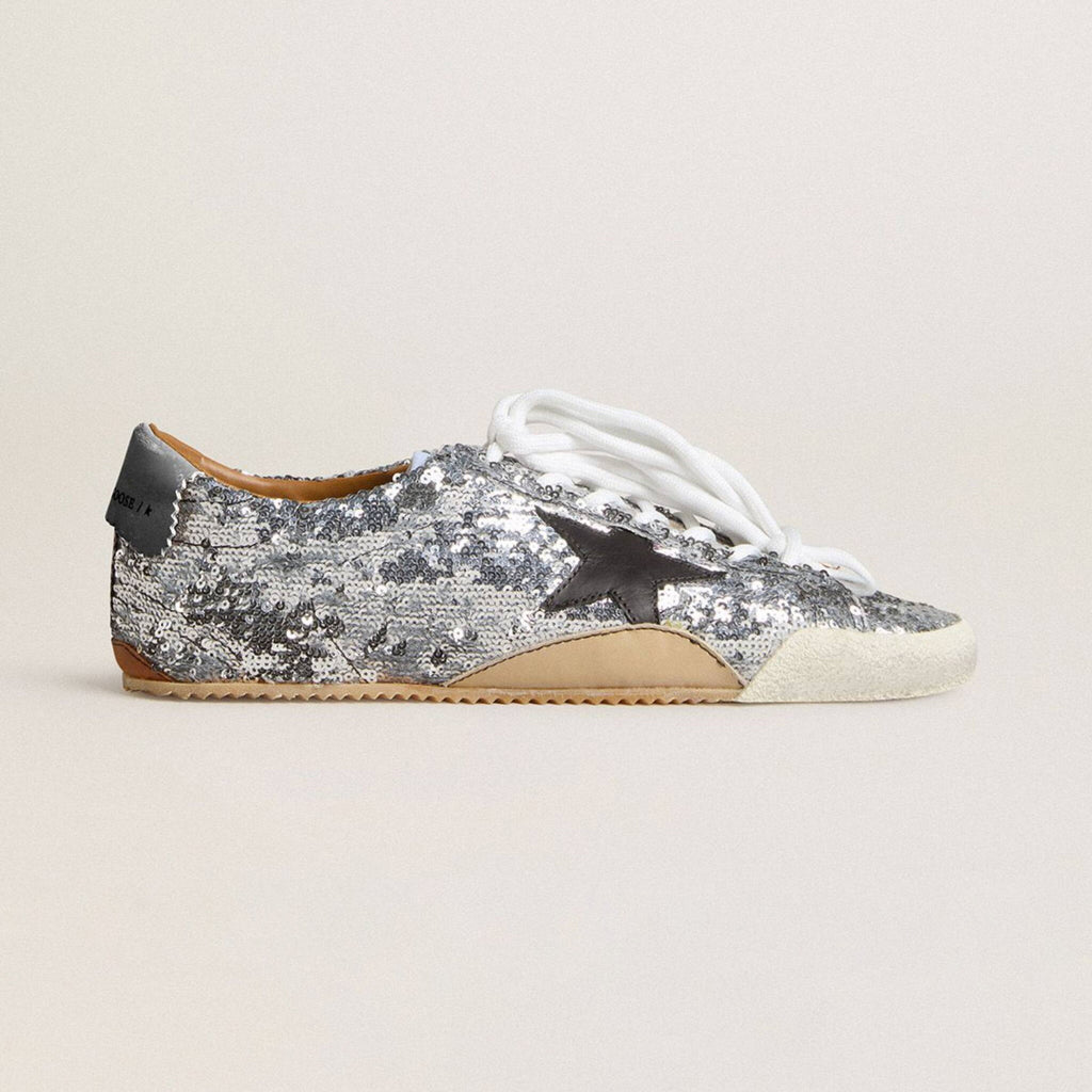 Golden Goose Women's Spring/summer Fashion Casual Round Toe Lace Up Leather Low Top Sequined Shoes Thin Sole Design Everyday Versatile Casual Shoes #78511