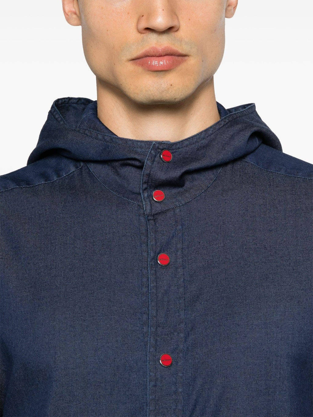 Kiton Men's Spring And Fall Retro Plaid Hooded Shirt Long-sleeved Lapel Buttons Fashion Casual Denim Cotton Shirt Ngvp #8879