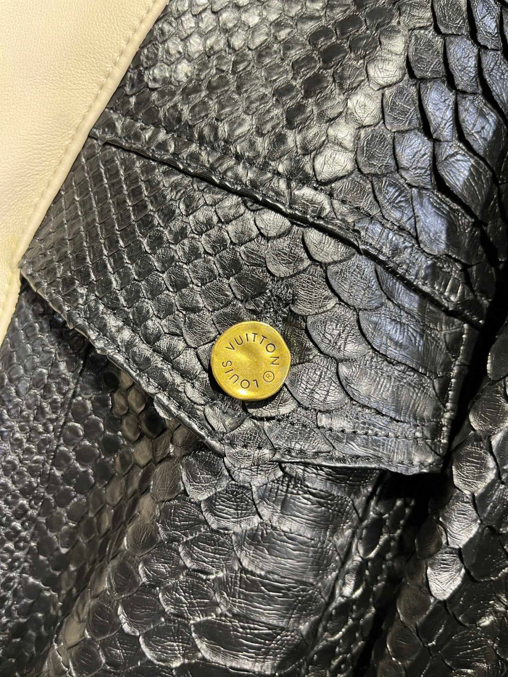Louis Vuitton Leather Long Sleeved Patchwork Leather Jacket #21699