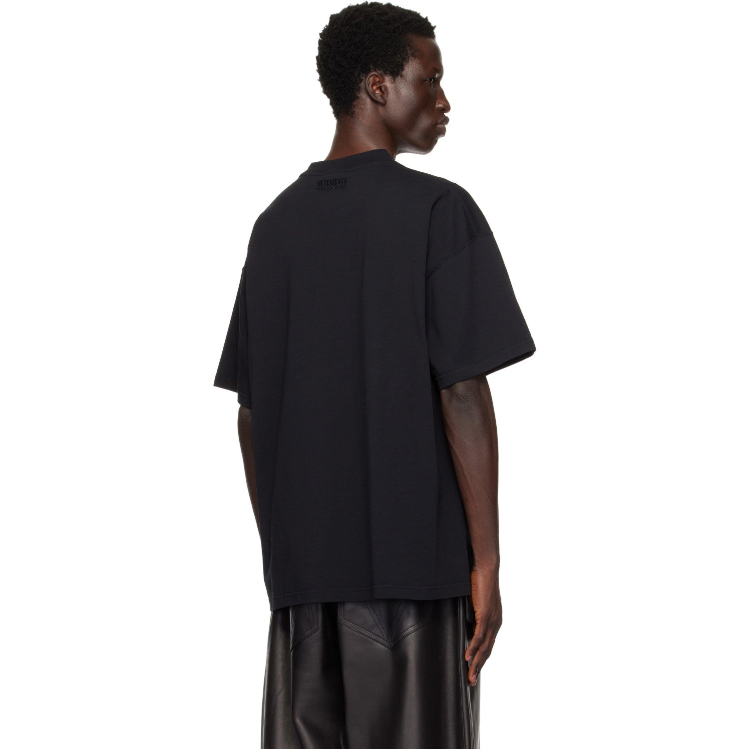 Vetements Spring And Summer Men'S Black And White Printed T-Shirt Fashion High Street Trend Round Neck Short Sleeve Loose Casual T-Shirt Ngvp #1581