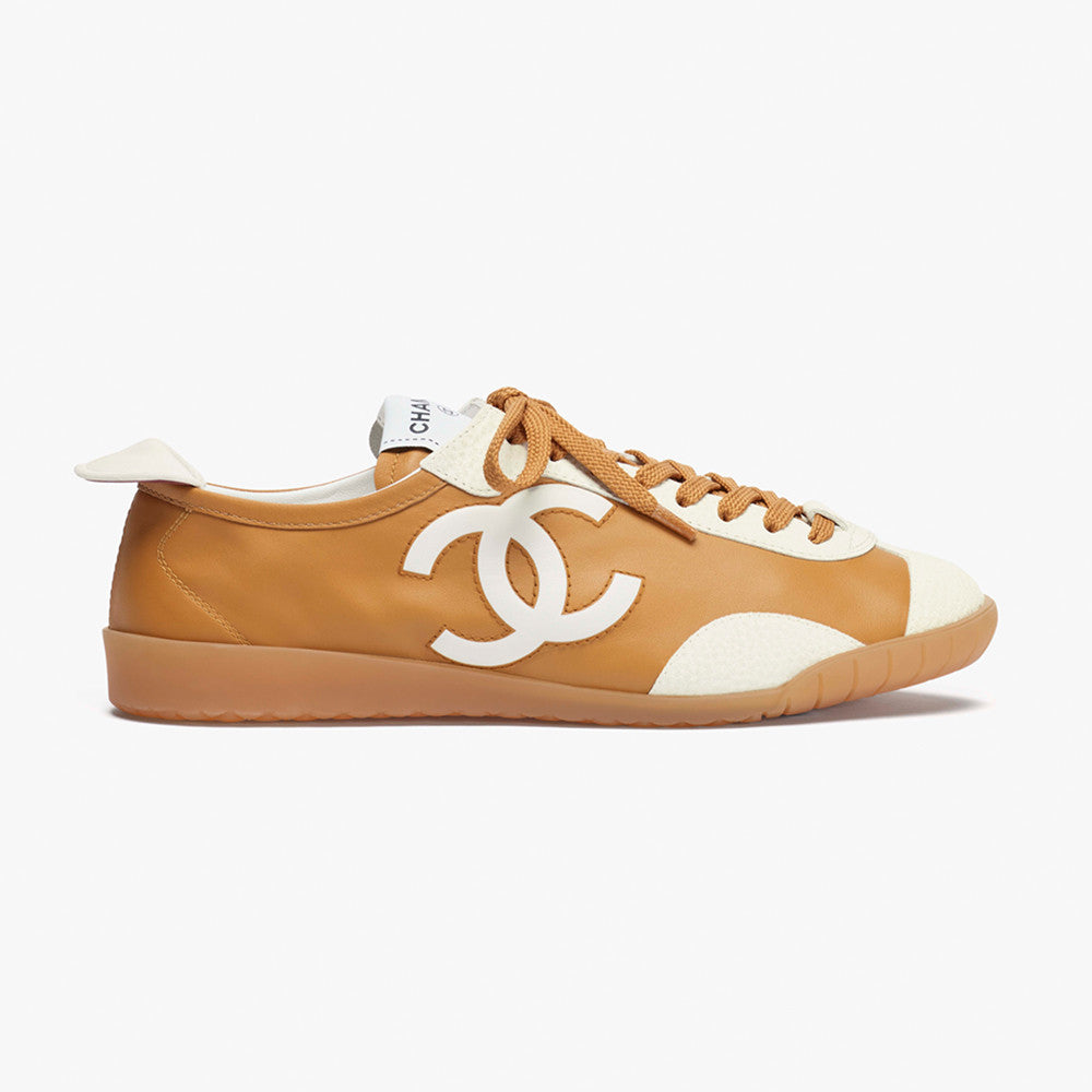 Chanel Sneakers Calfskin Embossed Suede Calfskin Black White #377420