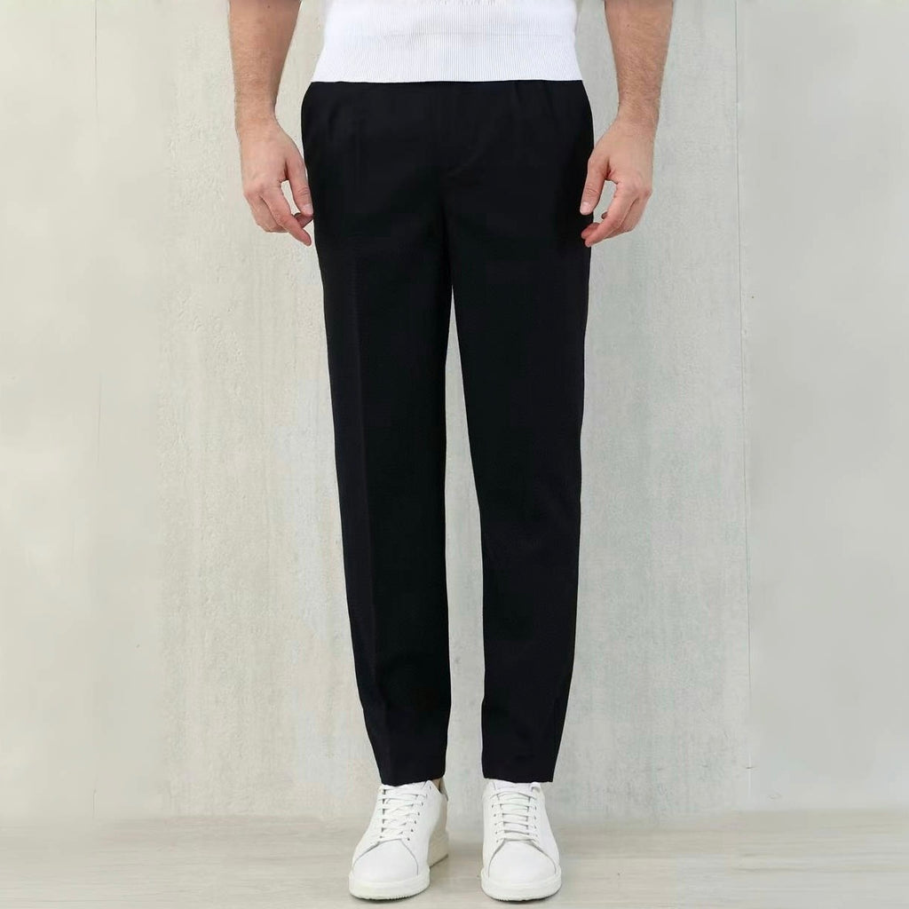 Brunello Cucinelli Men's Spring And Autumn Casual Drawstring Pants Fashion Trousers Loose Straight Comfortable Cotton Thin Trousers Ngvp #1469