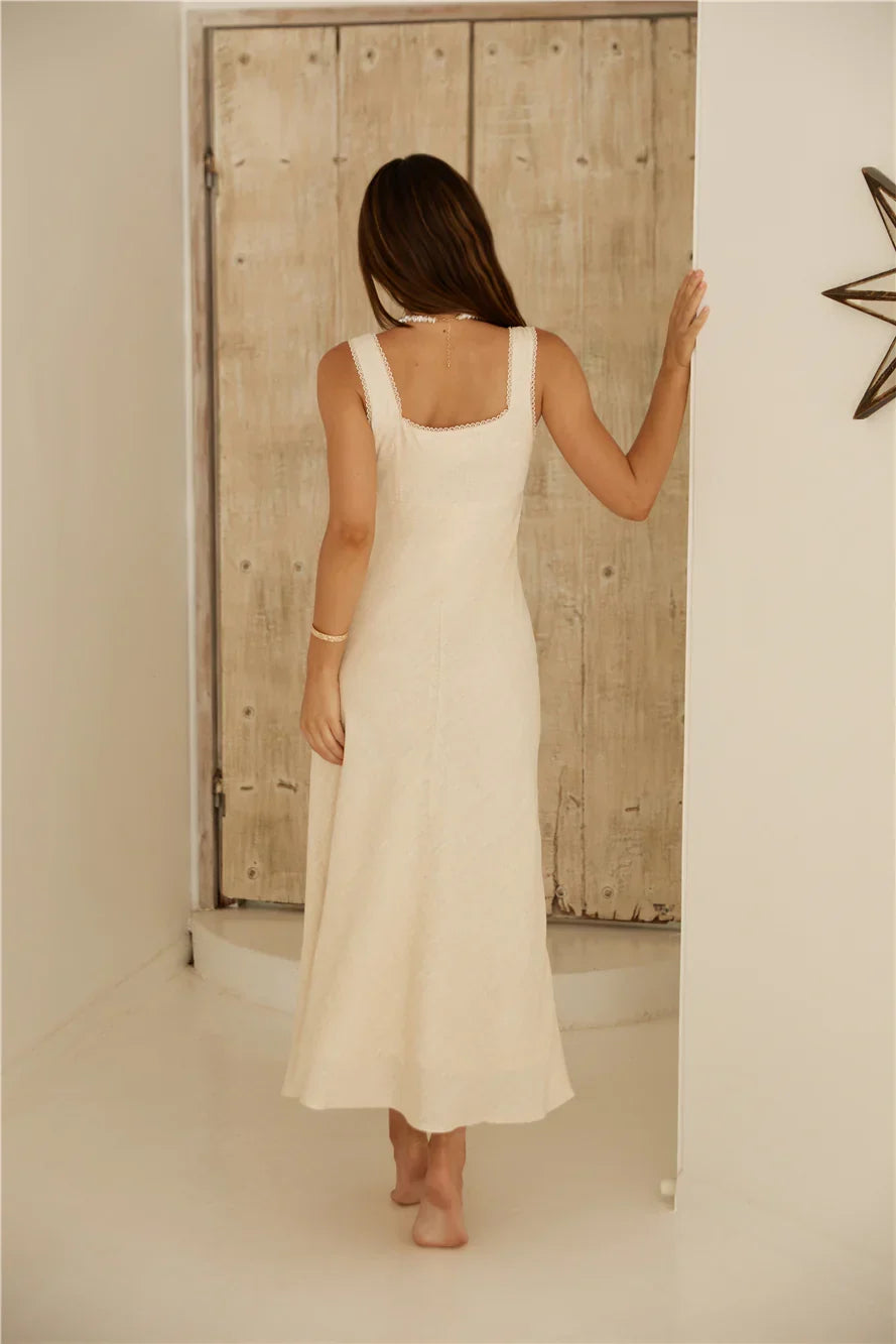 Lemon Squeeze Maxi Dress Beige