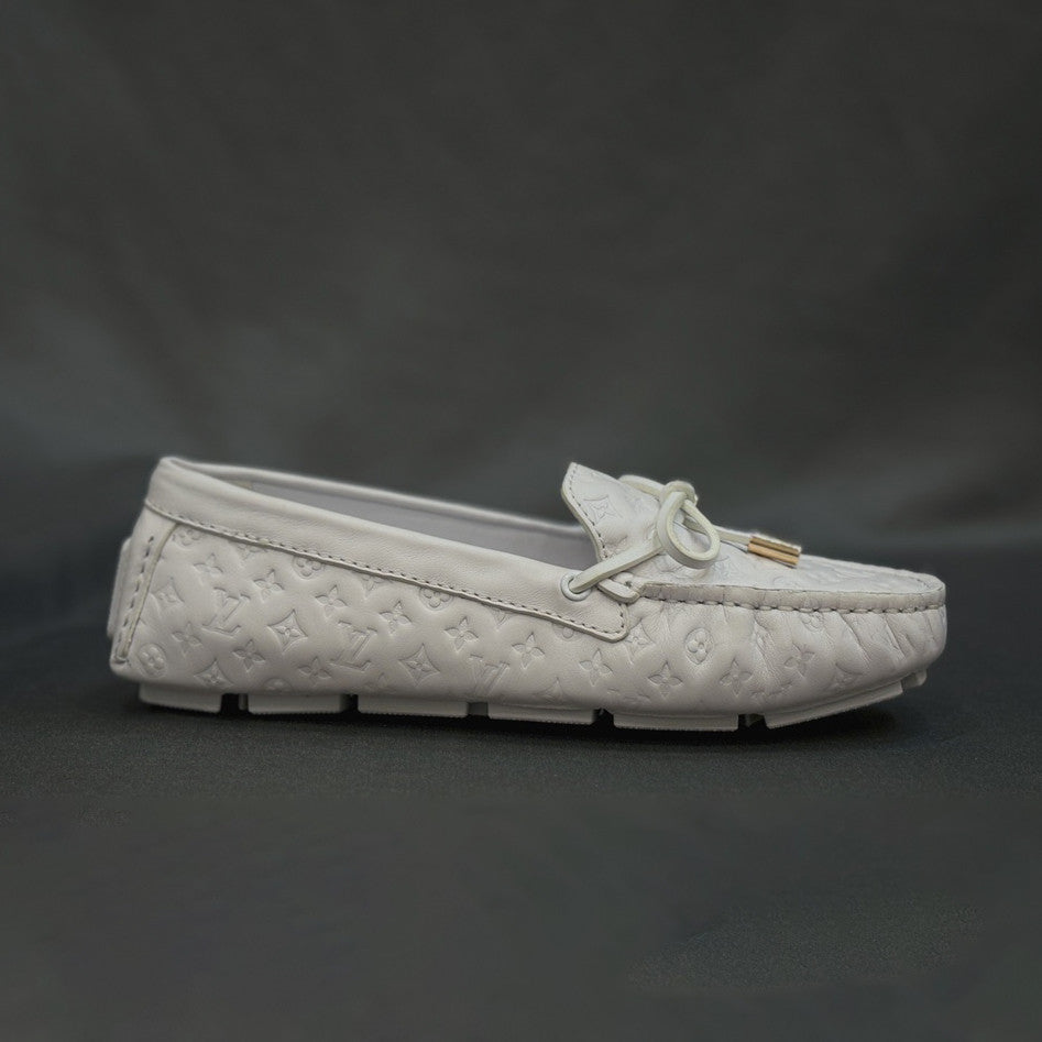 Louis Vuitton Women's Spring/Autumn Fashion Classic Round Toe Slip-On Leather Flat Low Top Loafers Shoes #78437