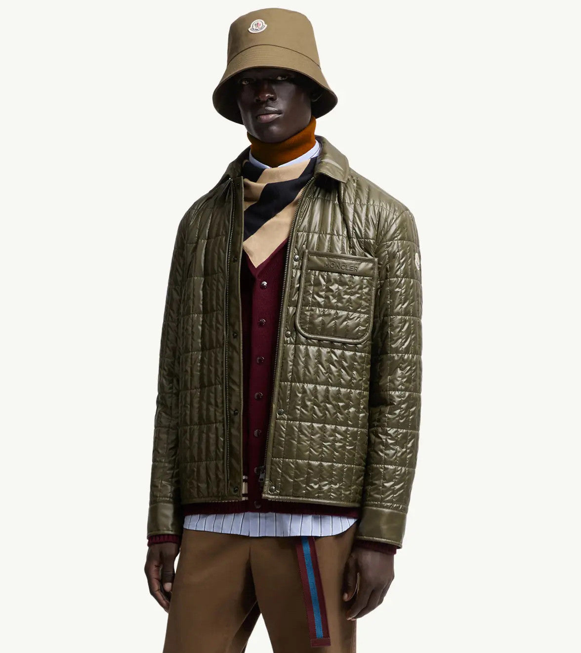 Moncler Men's Winter Fashion Casual Lapel Zipper Minimalist Vertical Quilted Lightweight Cotton Outerwear  Jacket #79317