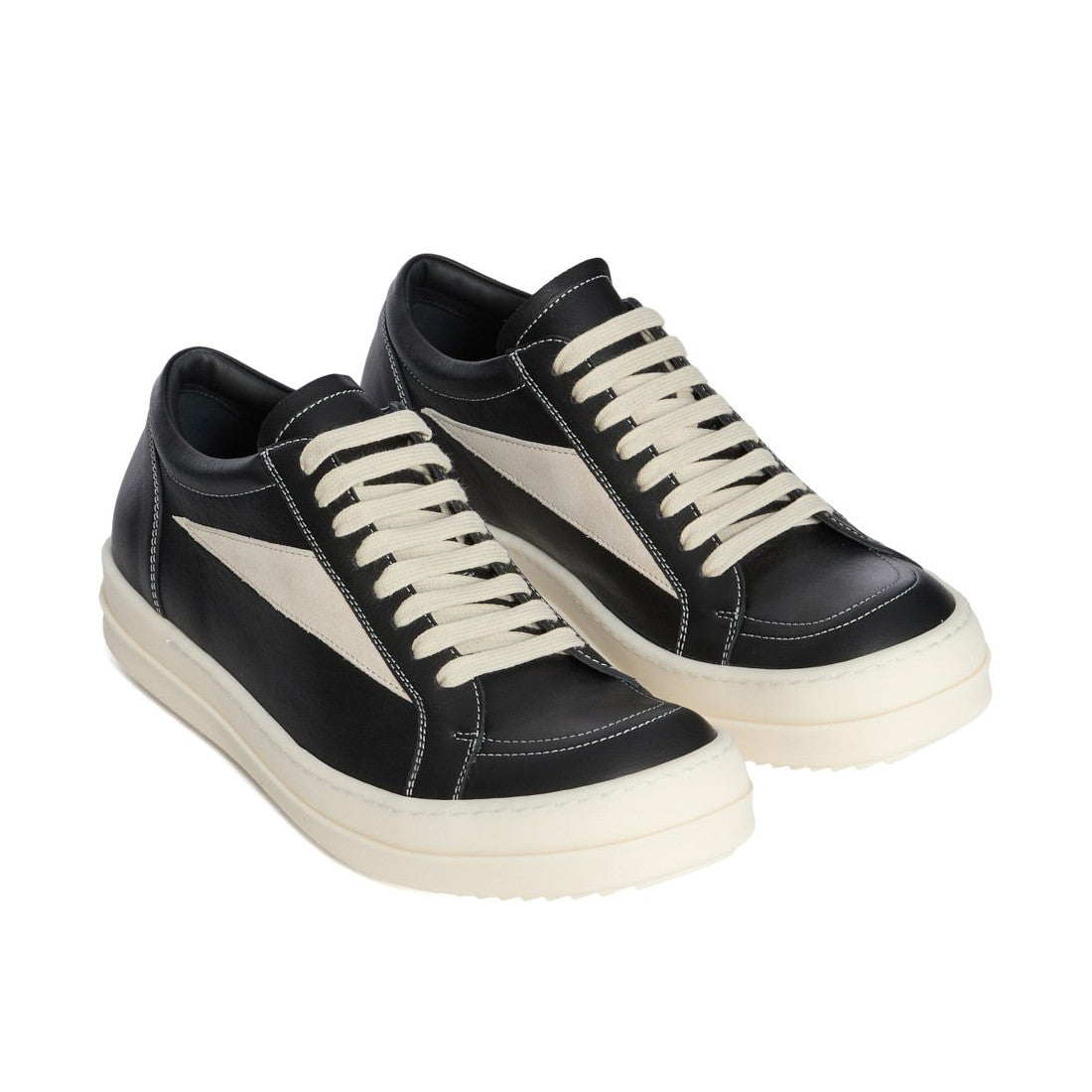 Rick Owens Men's And Women's Spring/Fall Fashion Casual Round Toe Lace Up Color Block Flat Low Top Sneakers Shoes #79449