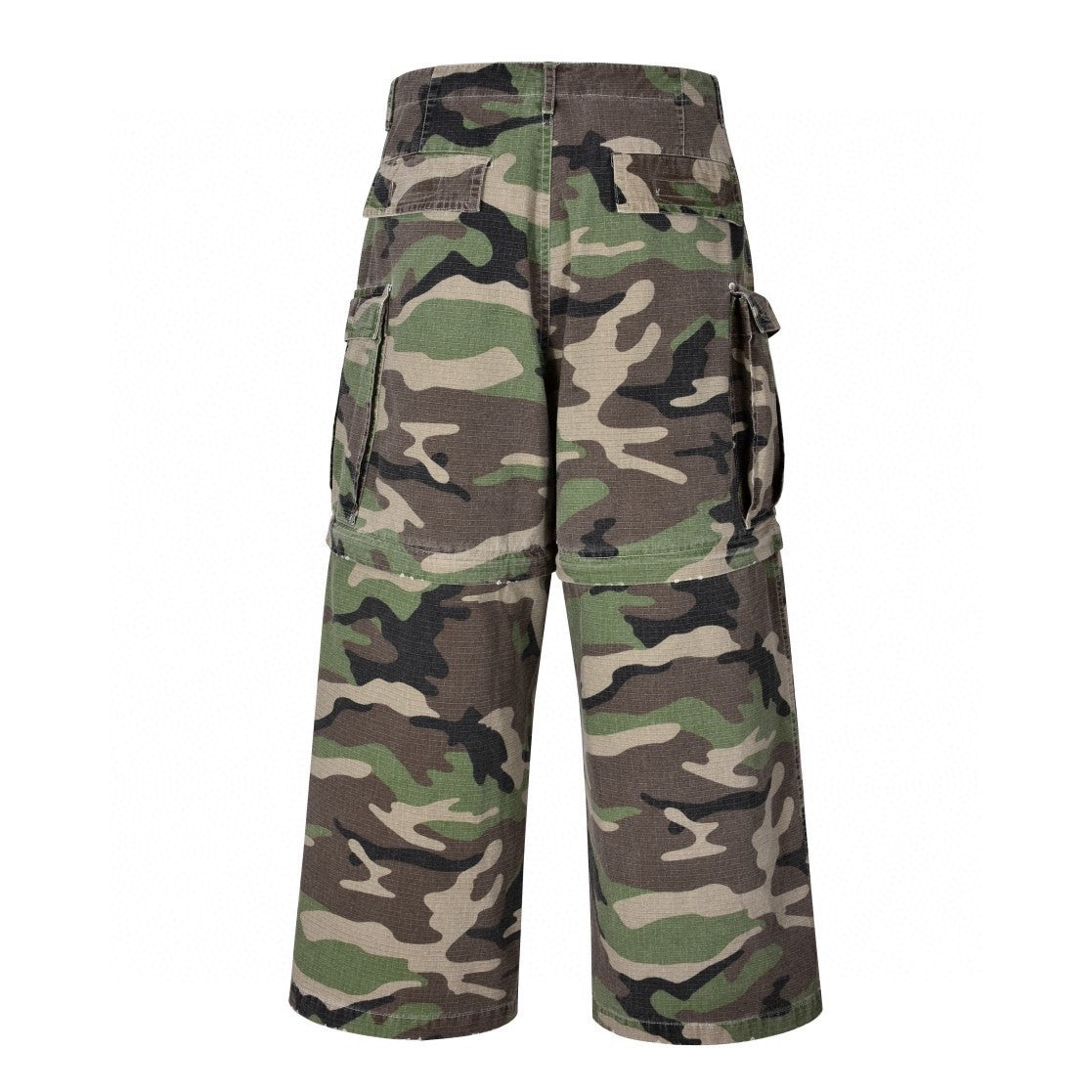 Balenciaga Men's Spring And Autumn Retro Old Camouflage Work Pants Detachable Baggy Jeans High Street Fashion Straight Casual Pants Ngvp #1183