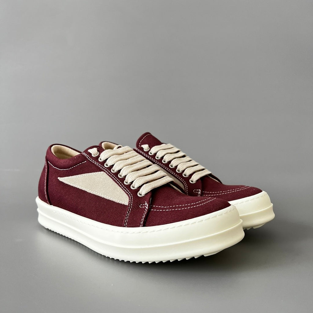 Rick Owens DRKSHDW Men's And Women's Spring/Summer Fashion Casual Round Toe Lace Up Low Top Twill Canvas Shoes #78281