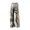 Rick Owens Men's Spliced Side Pockets Solid Color Coated Wide Leg Jeans Spring & Autumn Casual Long Pants Ngvp #1518