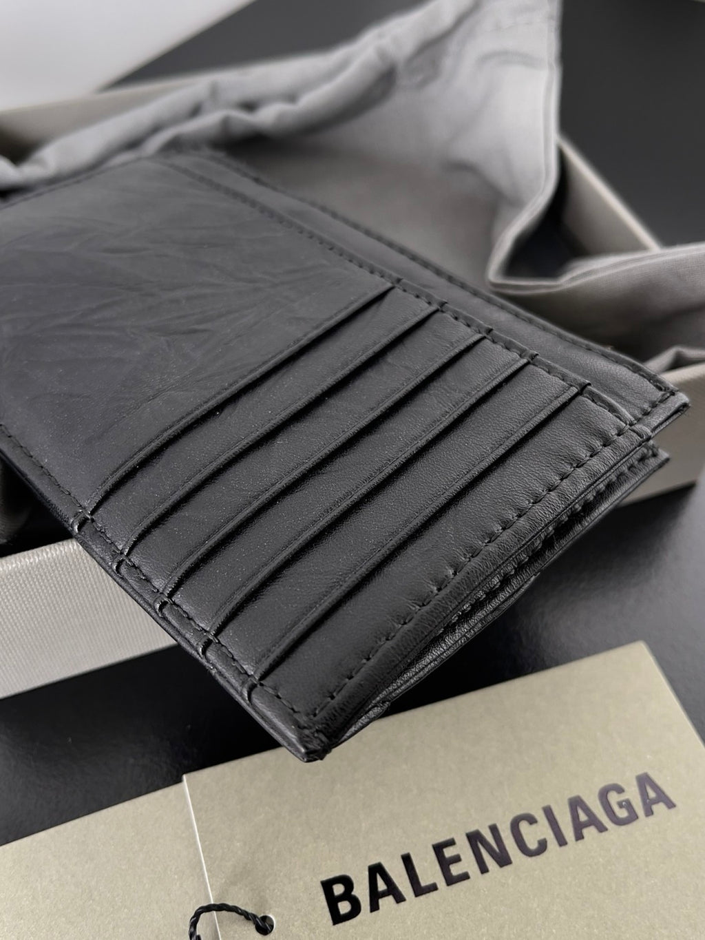 Balenciaga Women's Retro Old Card Bag Leather Coin Purse Wallet Solid Color Bags #71935