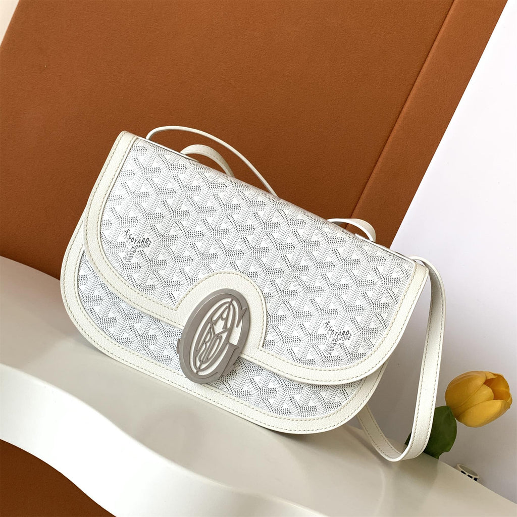 GOYARD Men's and Women's Old Flower Full Print Adjustable Shoulder Strap Canvas Patchwork Leather Flap Messenger Bag Shoulder Crossbody Bags #75318