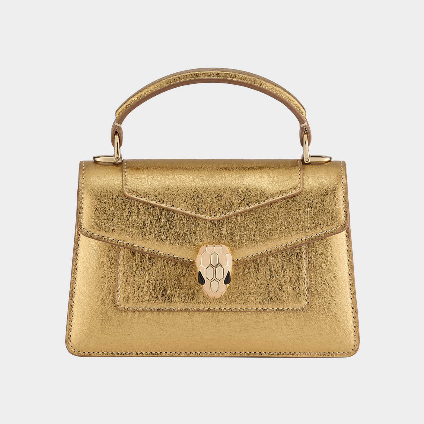 Bvlgari Women's Serpenti Forever Series Fashion Solid Color Mini Top Handle Bags Leather Bags #71971
