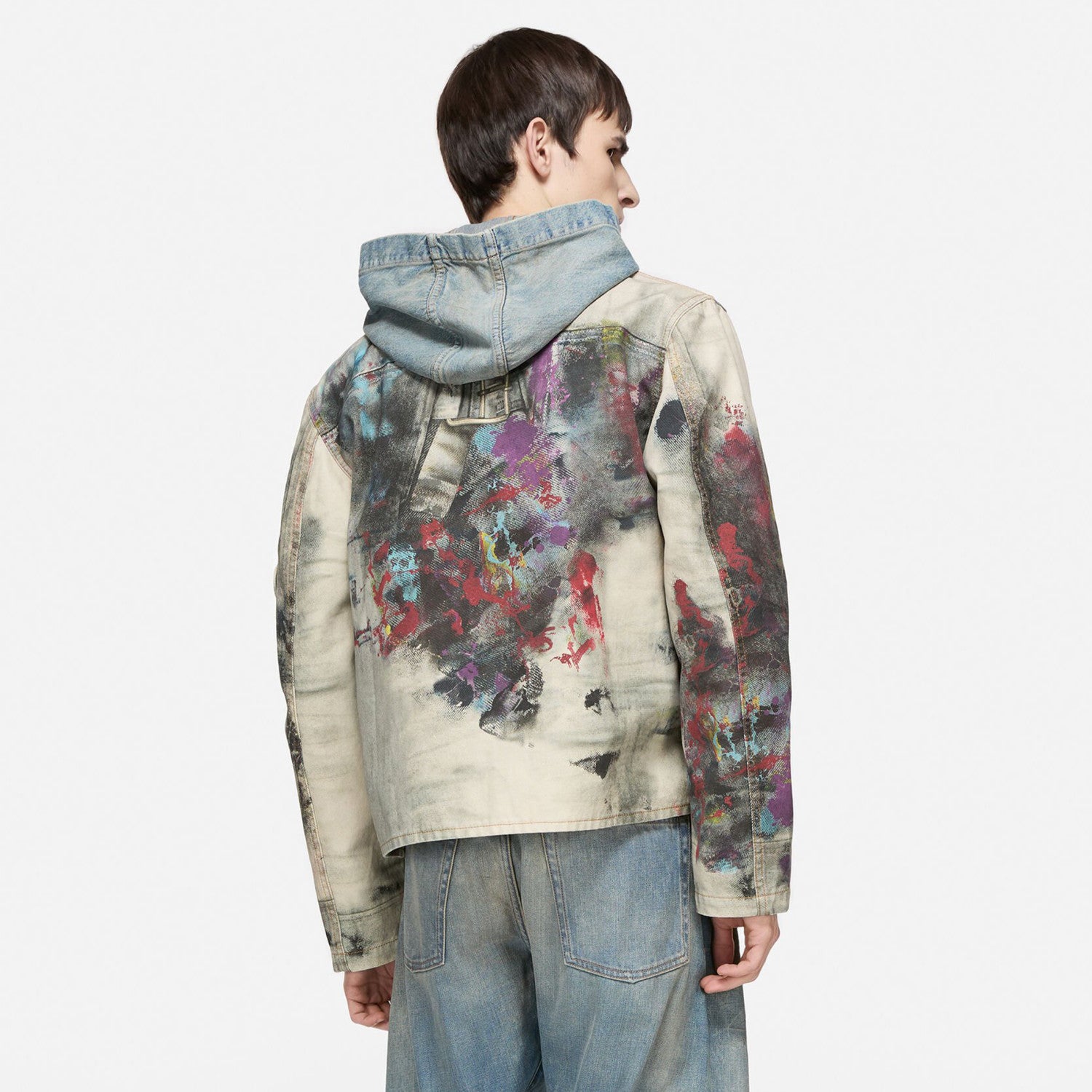 Acne Studios Men's Women's Mismatch Effect Printed Jacket Loose Straight Trousers Pants Fashion Trend High Street 3D Suit Set Ngvp #1732