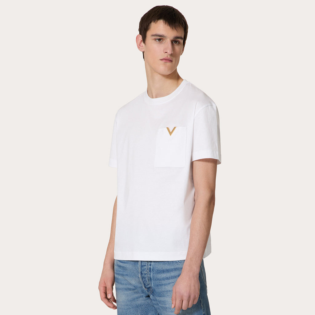 Valentino Men's Spring Summer Cotton Short Sleeve Fashion Casual Pocket Solid Color Simple T-Shirt Ngvp#8768