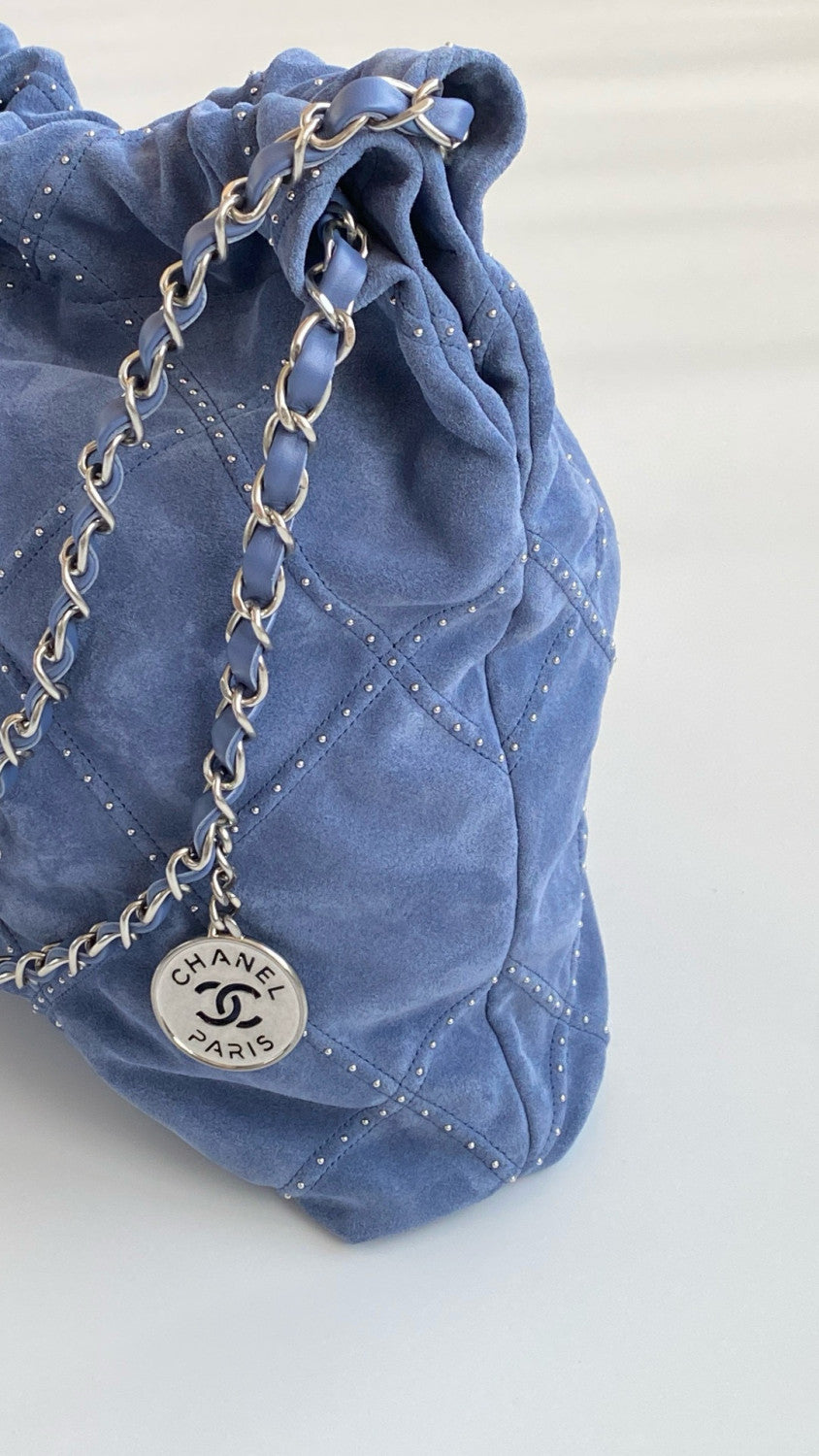 Chanel Women's Solid Colour Chain Shoulder Strap Denim Shoulder Tote Shopper Bags Bag #76917