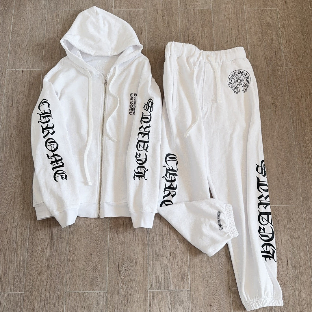 Chrome Hearts All Over Printed Dark Pattern Hooded Sweatshirt Pants #375717