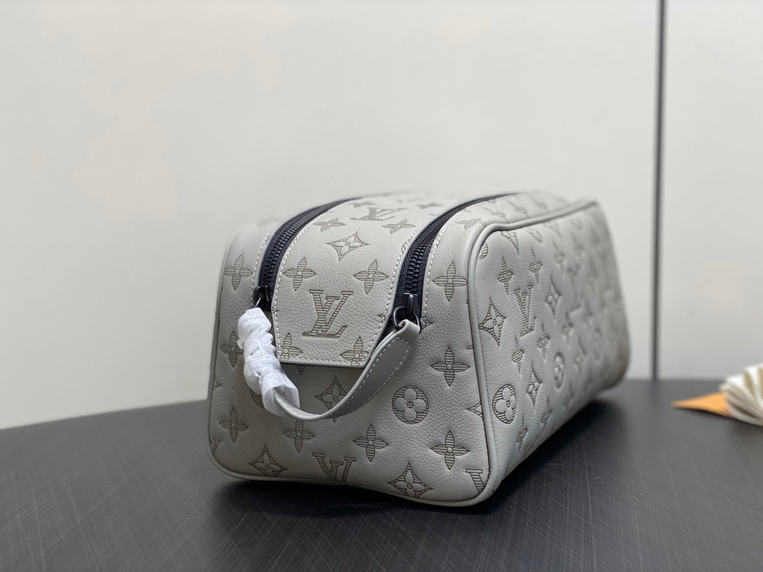 Louis Vuitton DOPP KIT Toiletry Bag Women's  Men's Fashion Trend Handbag Luxury Monogram Shadow Embossed Double Zip Wash Bags M14485 Grey M14885 Light Blue M14843 Dark Blue #81236