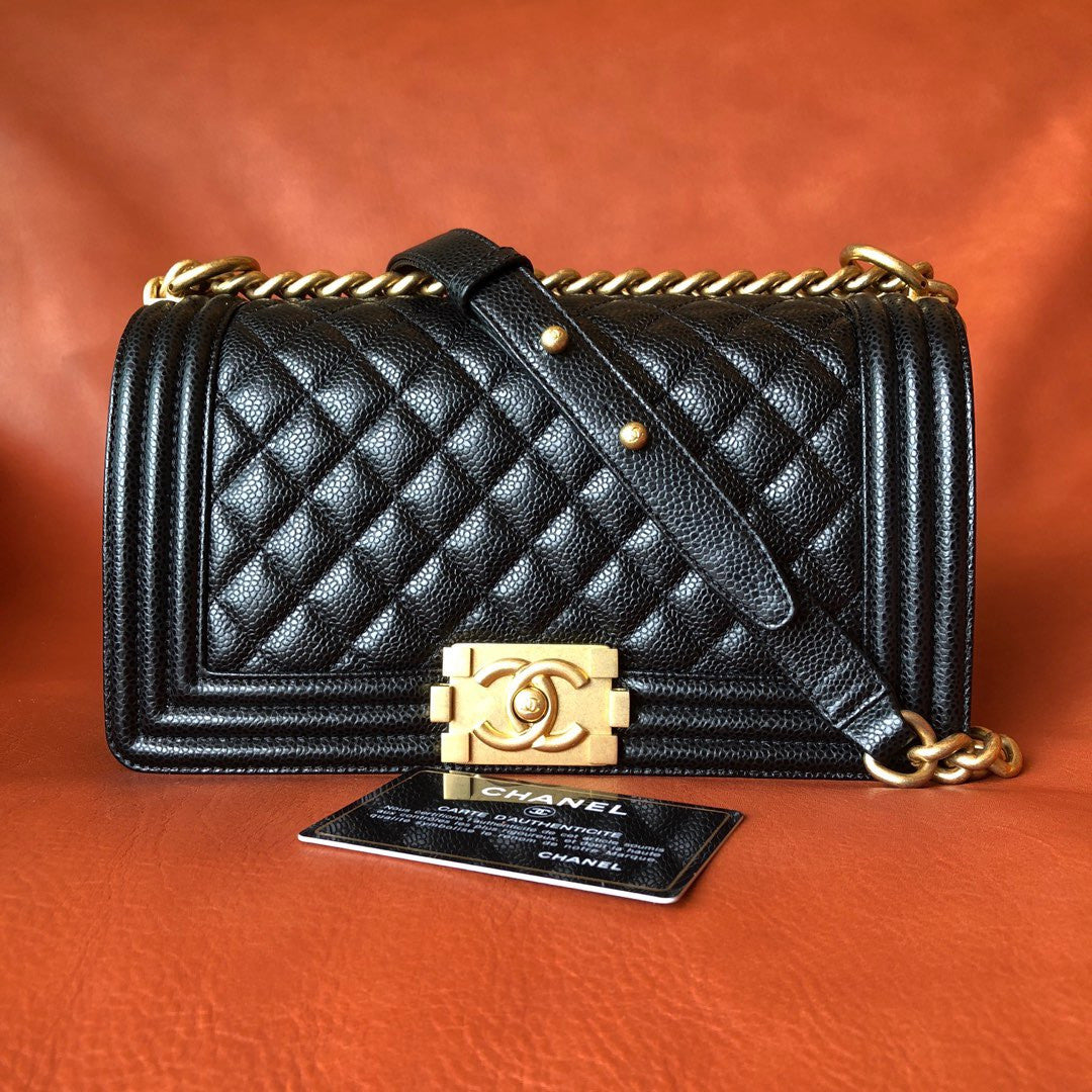 Chanel LeBoy Chanel Bag Calfskin Ruthenium Plated Metal #333120