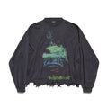 Balenciaga Women's And Men's Summer Solid Color Cotton Graffiti Printed Brushed Regular Fit Round Neck Long Sleeve T-Shirt #75931