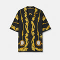 Versace Men's Medusa Cameo Printed Silk Luxury Black Gold Suit Fashion Spring Summer Trend Shirt Shorts Suit Set Ngvp #1728