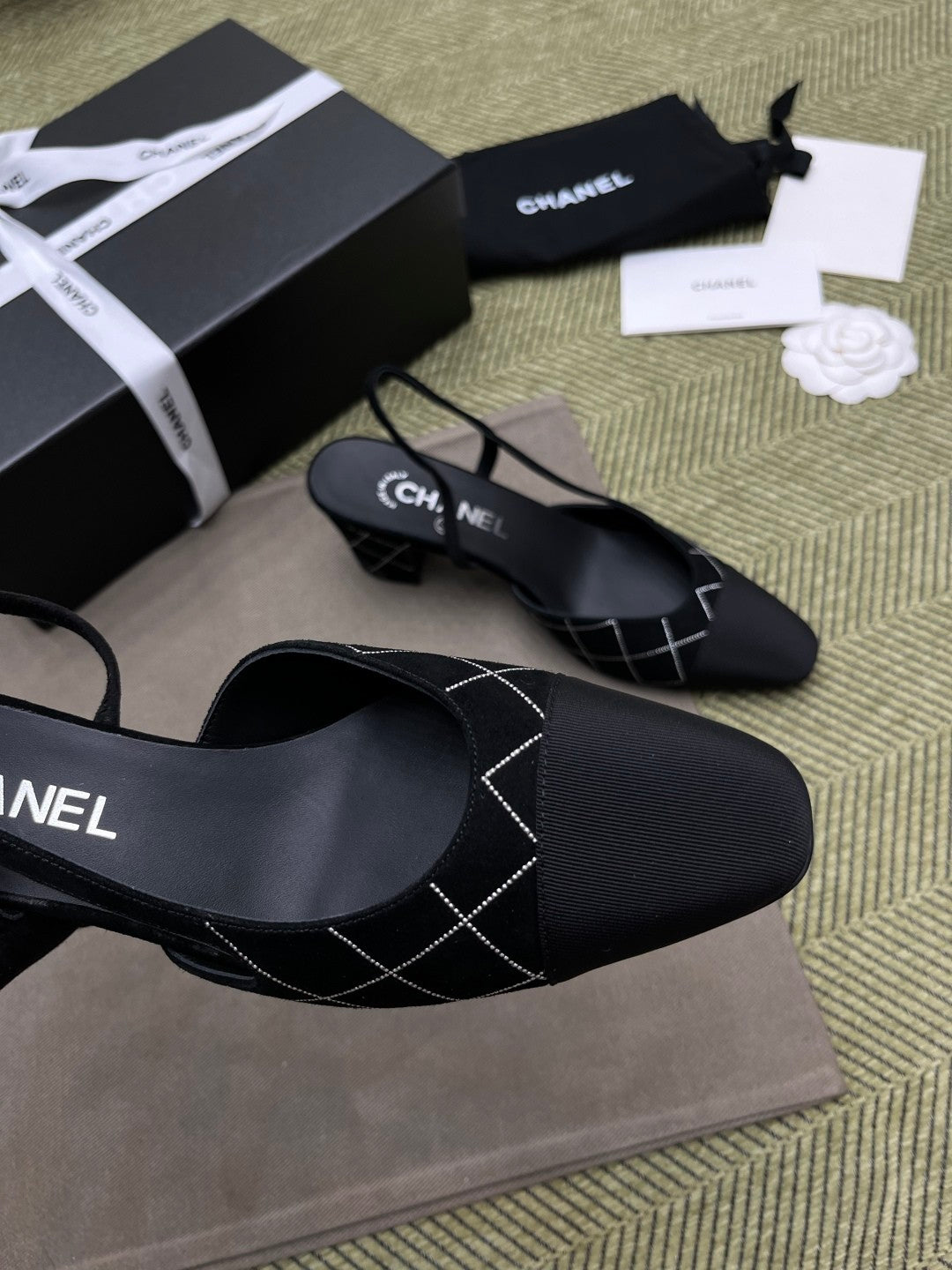 Chanel Women's Spring/Fall Fashion Casual Round-Toe Slip-On High-Heel Chunky-Heel Flat Casual Shoes #78772