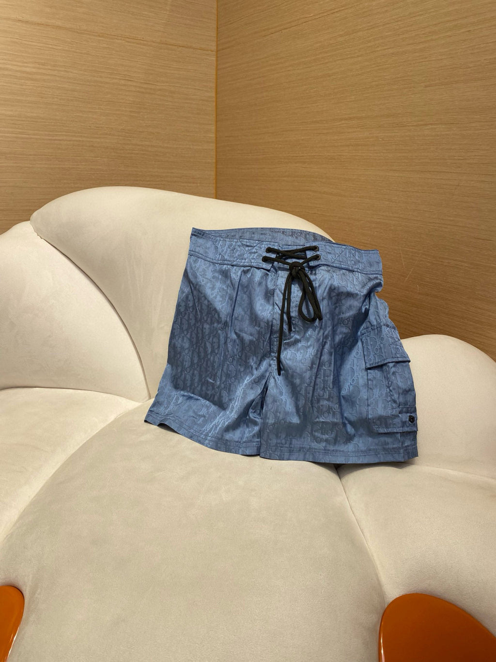 Dior Men's Summer Solid Colour Letter Print Lace Up Casual Silk Straight Swimming Shorts #76873