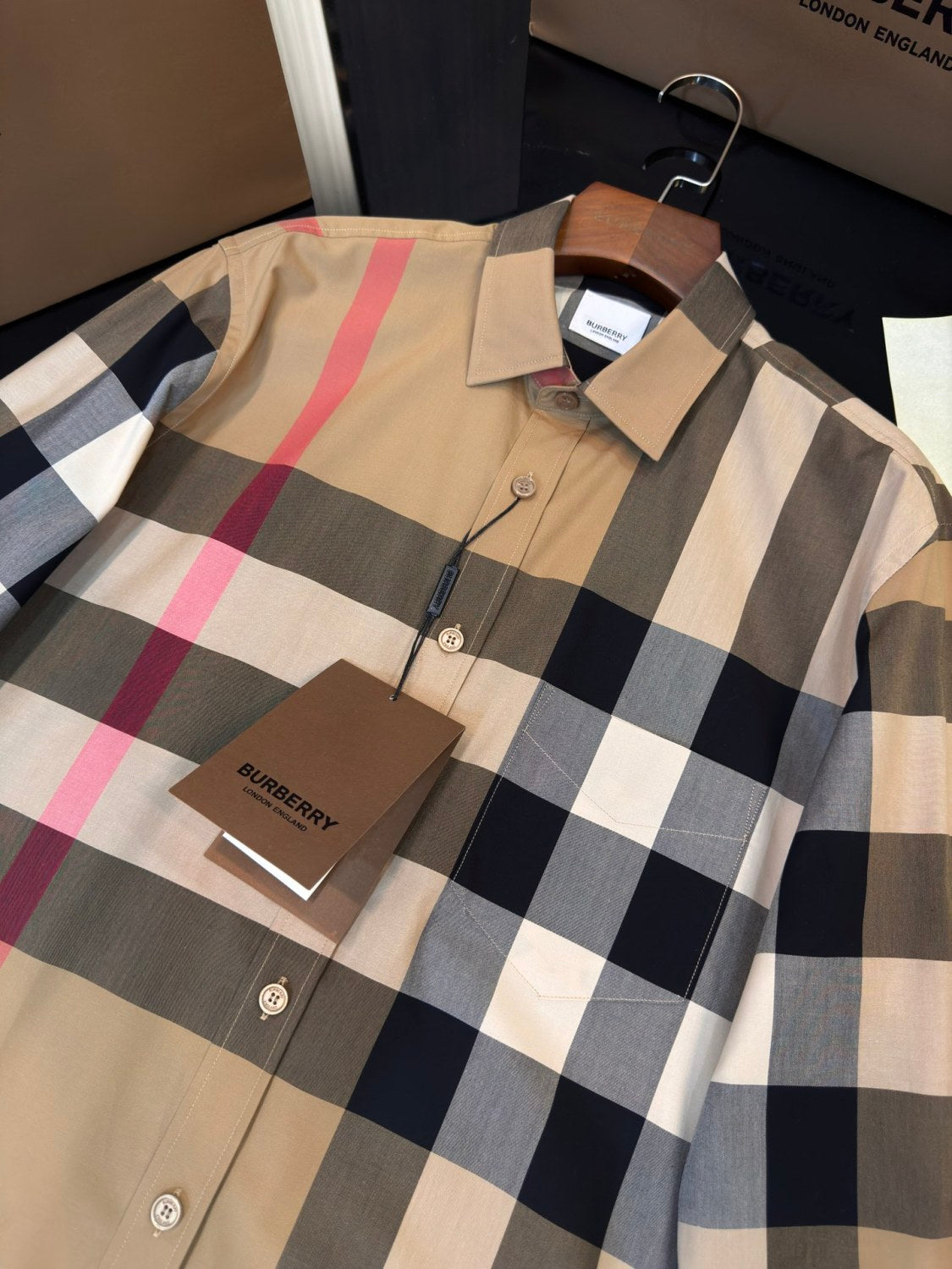 Burberry Men's Spring/Summer Checkered Print Single-Breasted Long-Sleeved Shirt #77498
