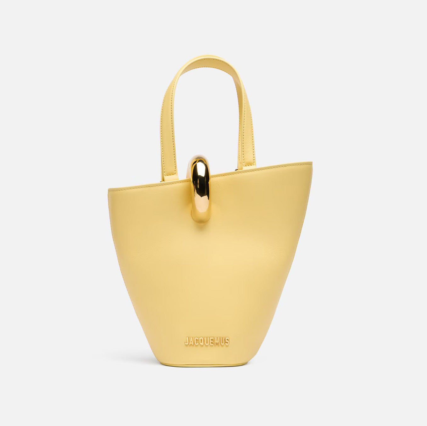 Jacquemus The small Bambola Women's Classic Fashionable Minimalist Detachable Shoulder Strap Metal Buckle Linen Leather Bucket Bag Tote Bag Handbag Bags #78241