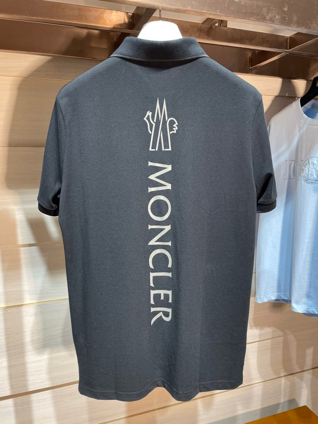 Moncler Men's Summer Solid Color Letter Printed Polo Neck Cotton Short Sleeve T-Shirt #76191
