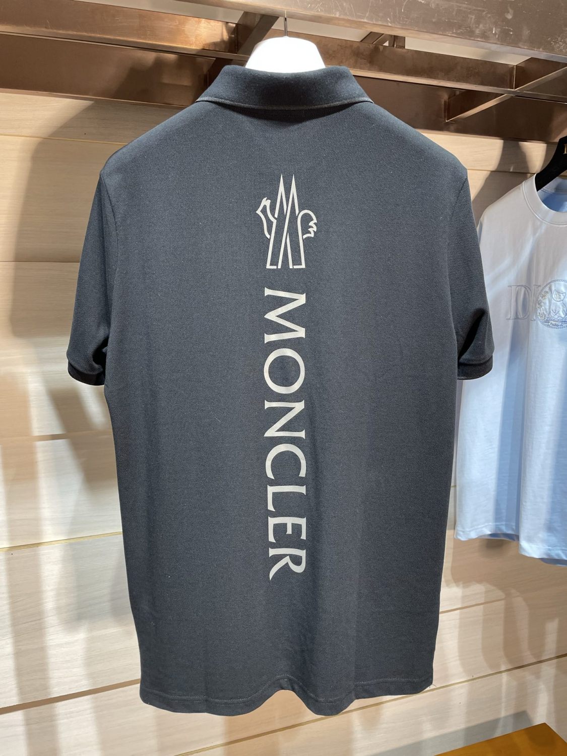 Moncler Men's Summer Solid Color Letter Printed Polo Neck Cotton Short Sleeve T-Shirt #76191
