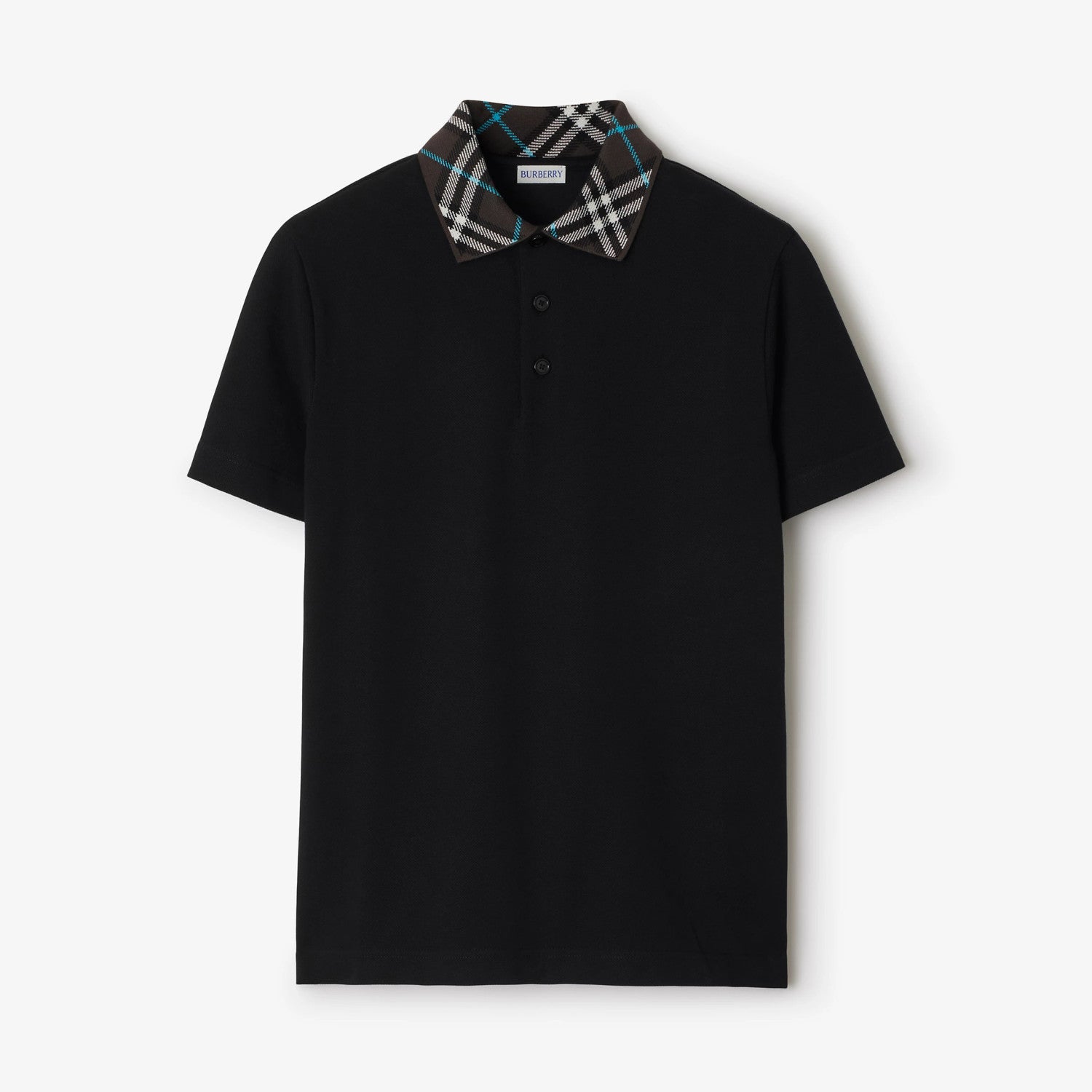 Burberry Men's Summer Check Printed Polo Neck Solid Color Short Sleeve T-Shirt #77499
