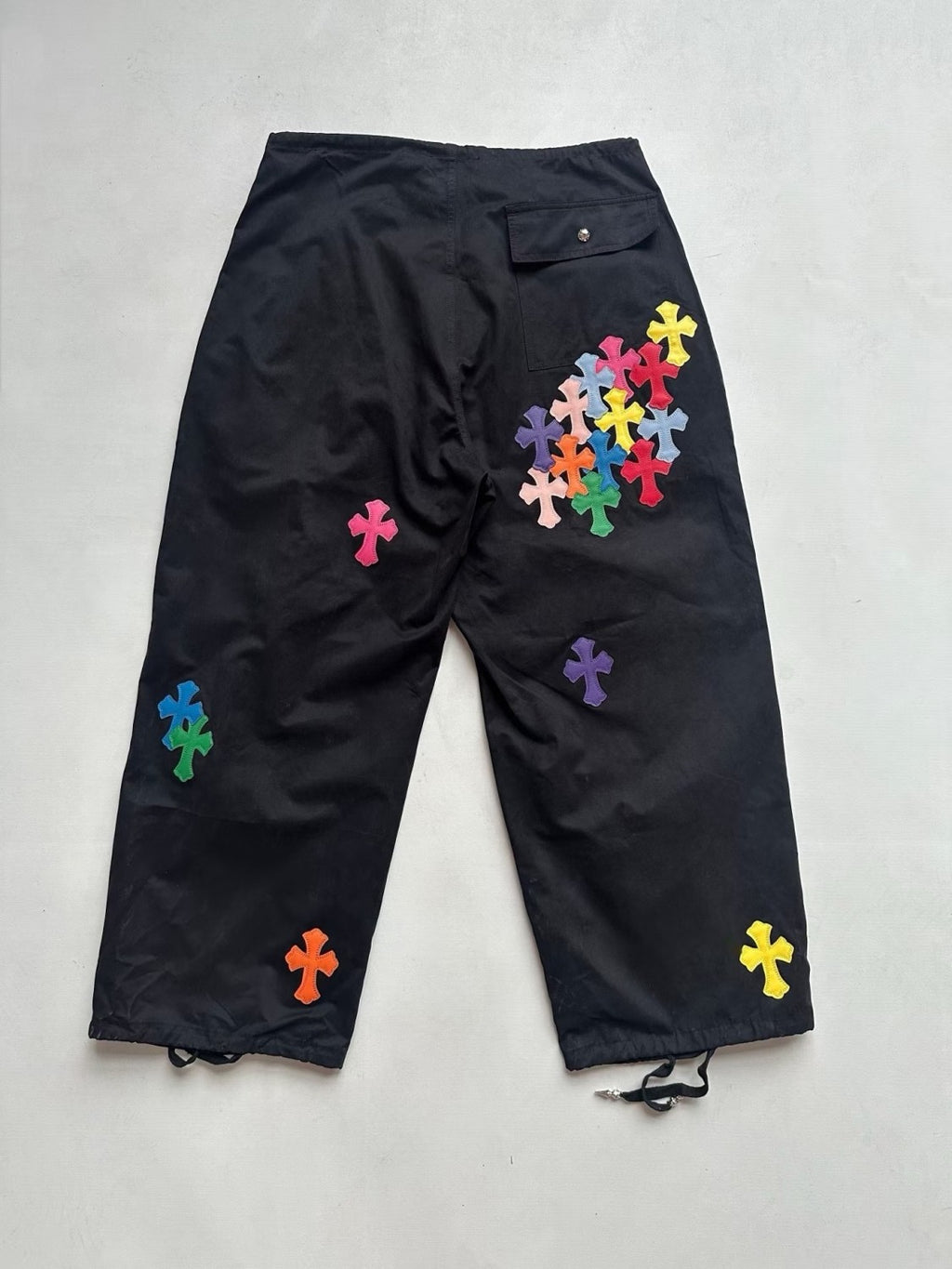Chrome Hearts Men's And Women's Spring/Summer Solid Color Fashionable Casual Cross-decorated Straight leg Pants #78249