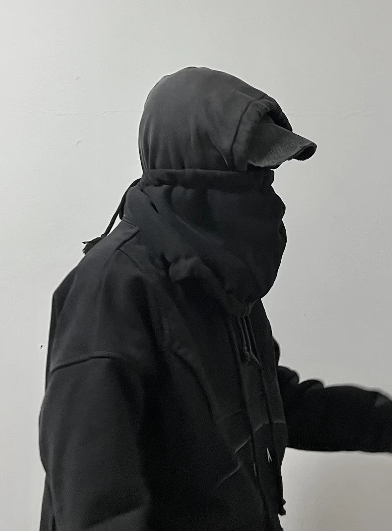 HOOD BY AIR  Men's Fall And Winter Hba Style Deconstructed Reversible Sweatshirt Kanye On The Same Series Vibe Hip-hop Trend High Street Black Sweatshirt Ngvp #2489