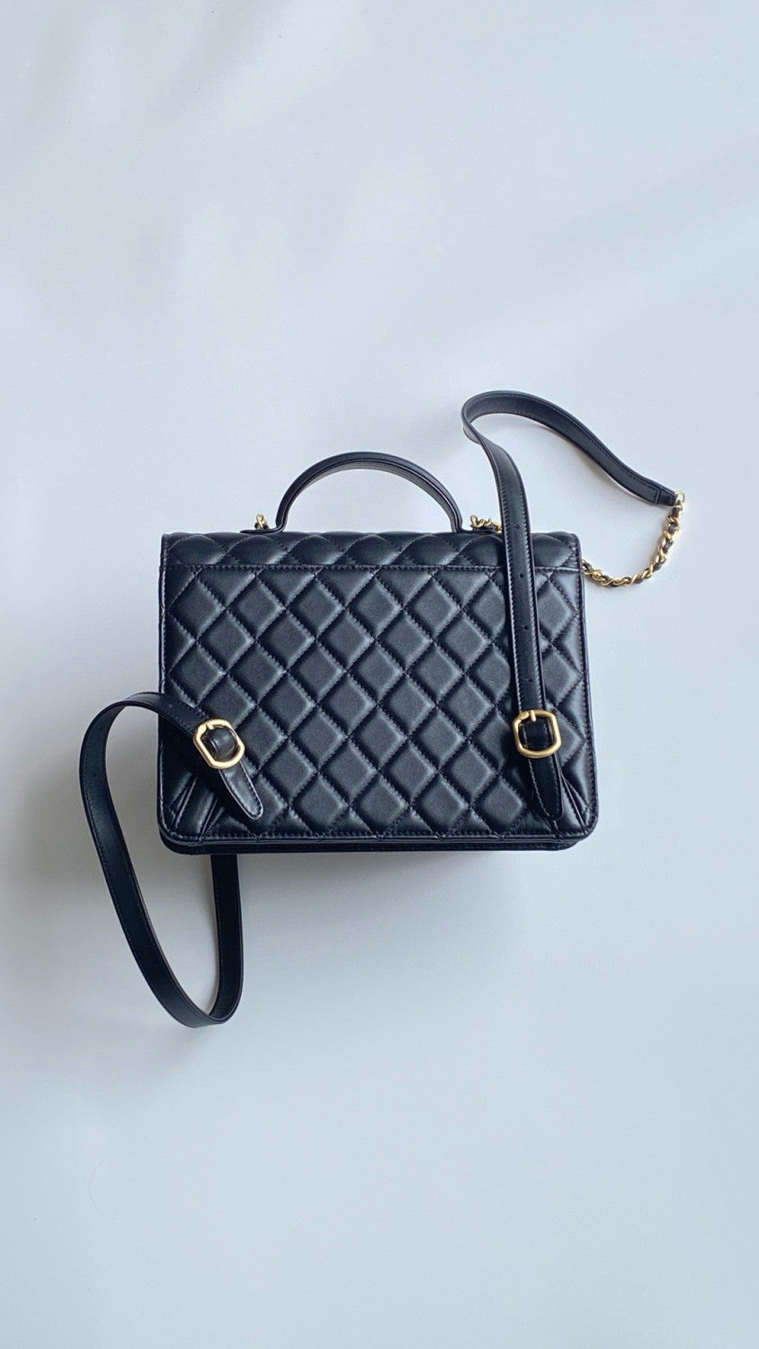 Chanel Women's Fashion Classic Solid-Color Leather Chain Shoulder Bag with Gold Buckle Bag Bags #78758