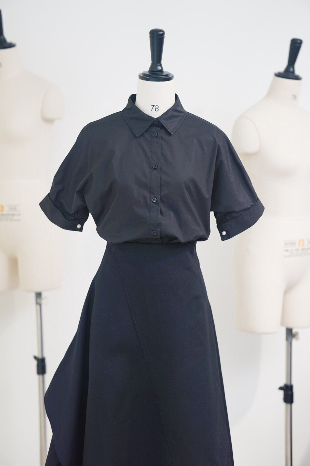 Dior Blouse With Puff Sleeves Women's Embroidered Logo Short Sleeve Shirt #96261