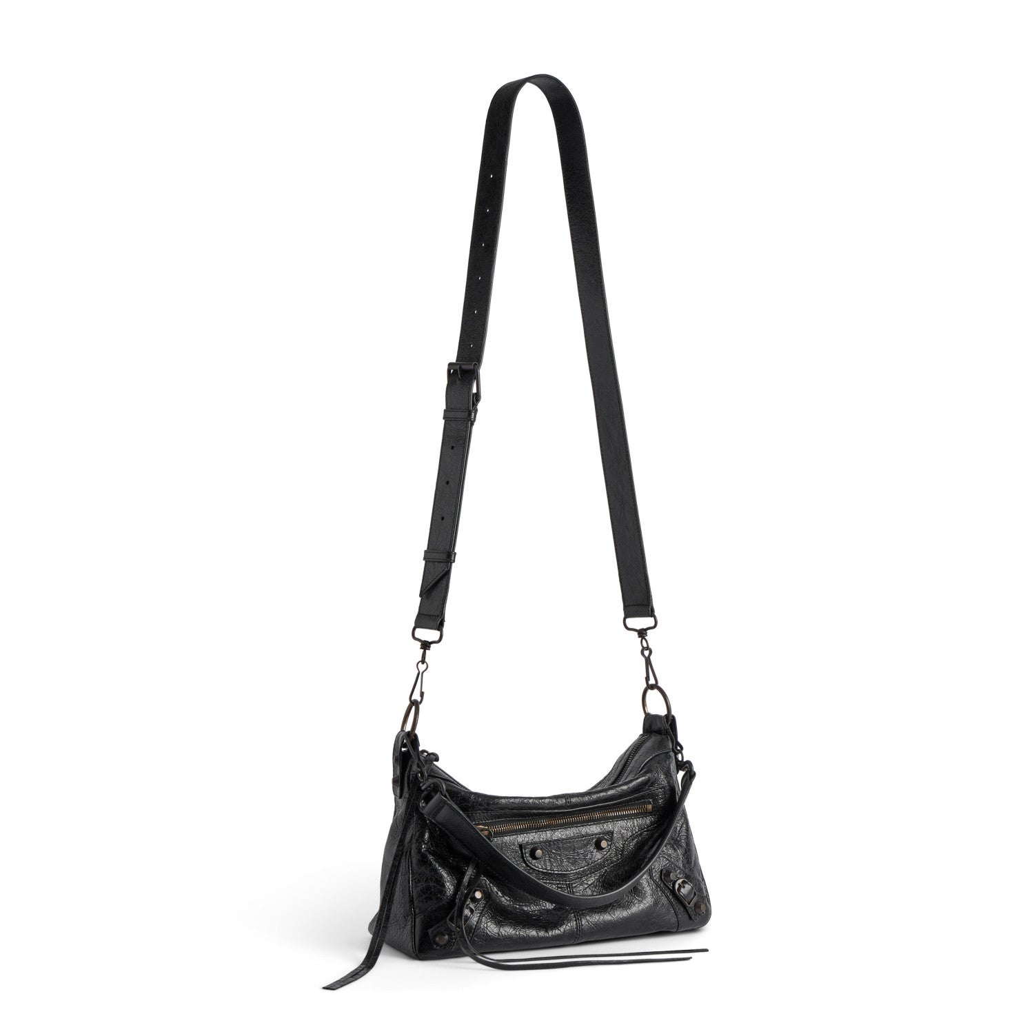 Balenciaga LE CITY MOTO Men's And Women's Fashion Classic Solid Color Zipper Closure Leather Adjustable Strap Shoulder Bag Crossbody Bag Motorcycle Bag Bags 8461882AB6Z1251 #79567