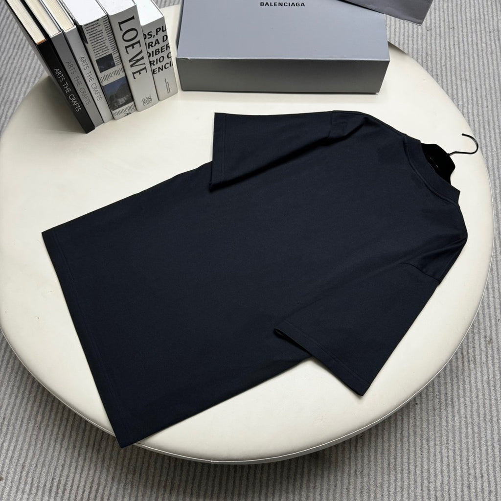 Balenciaga Men's Summer Solid Color Letter Logo Print Round Neck Regular Fit Short Sleeve T-Shirt #74219