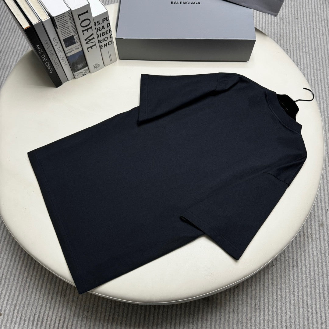 Balenciaga Men's Summer Solid Color Letter Logo Print Round Neck Regular Fit Short Sleeve T-Shirt #74219
