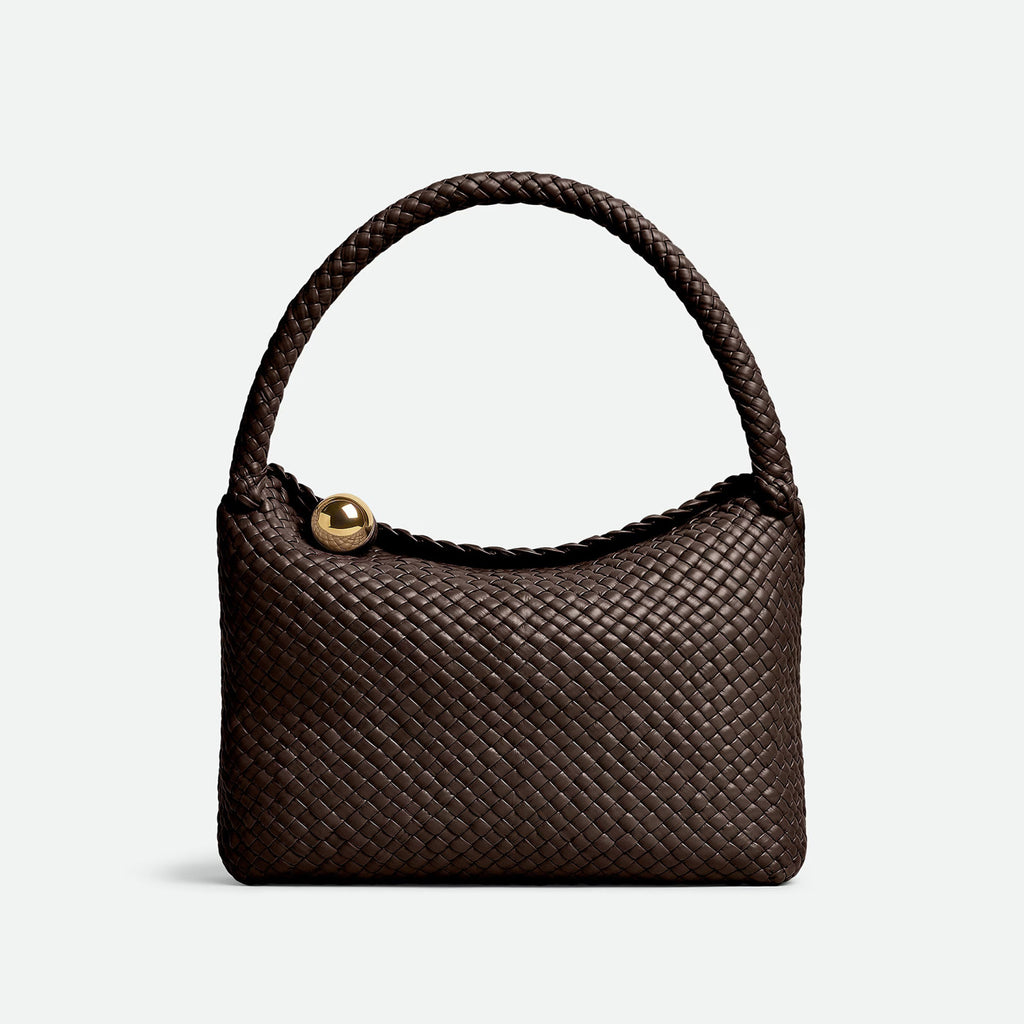 Bottega Veneta Tosca Woven Solid Colour Woven Leather Metallic Ball Decoration Flap Closure Handbag Shoulder Bag Bags #76882