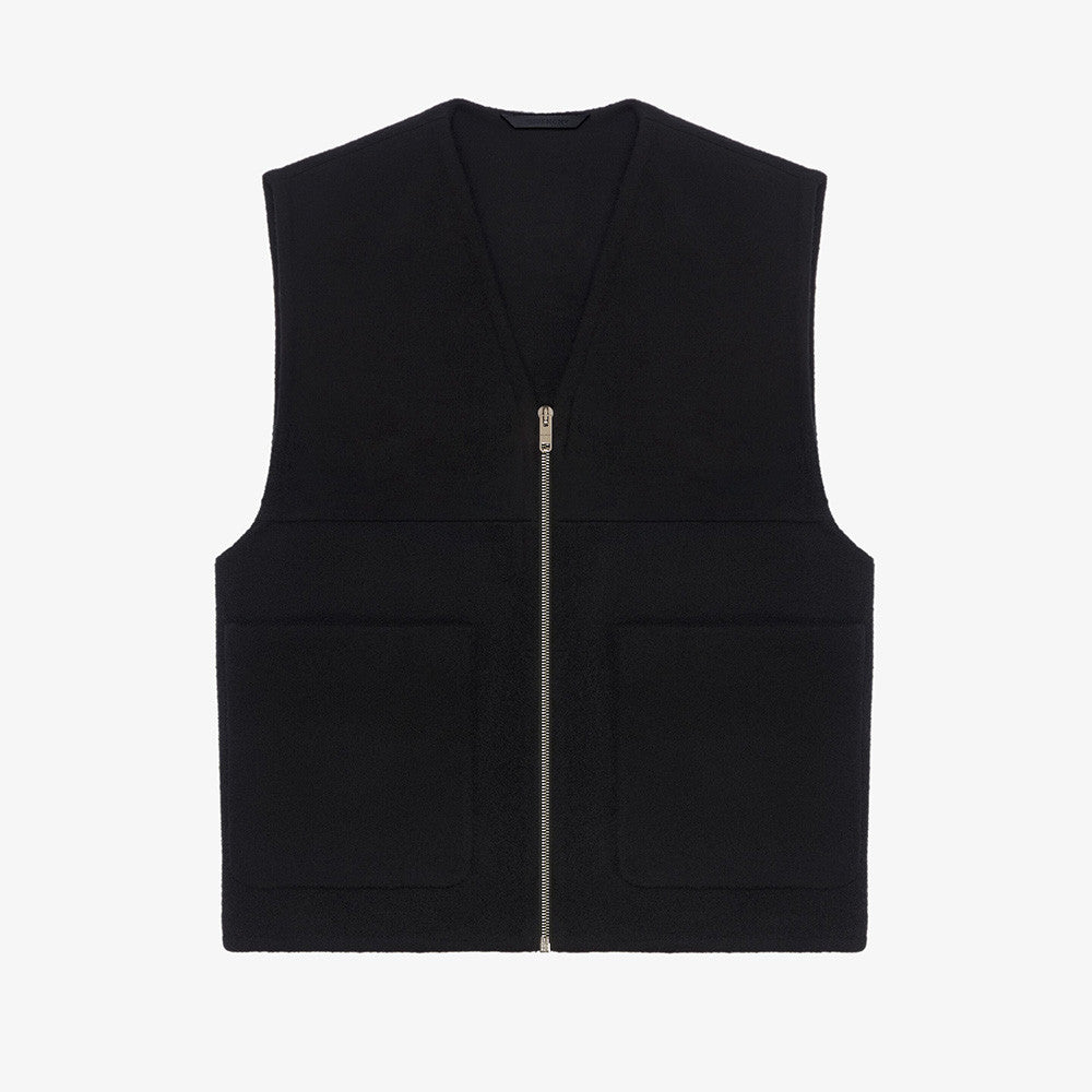 Givenchy Men's Spring & Autumn Solid Color Multi-Pocket V-Neck Zipper Sleeveless Double Sided Wool & Cashmere Vest Ngvp #7644