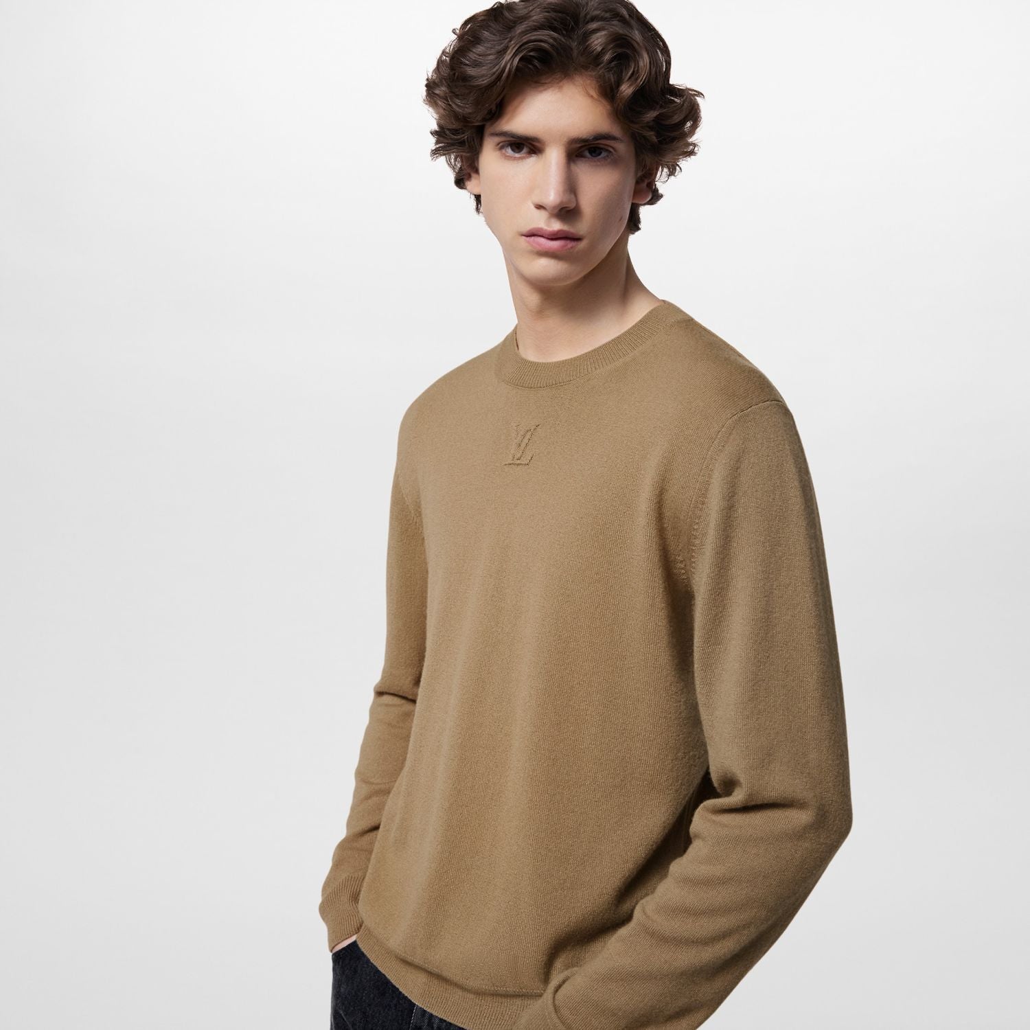 Louis Vuitton Men's Spring and Autumn Embossed Logo Solid Color Hooded Sweatshirt Pullover #97941