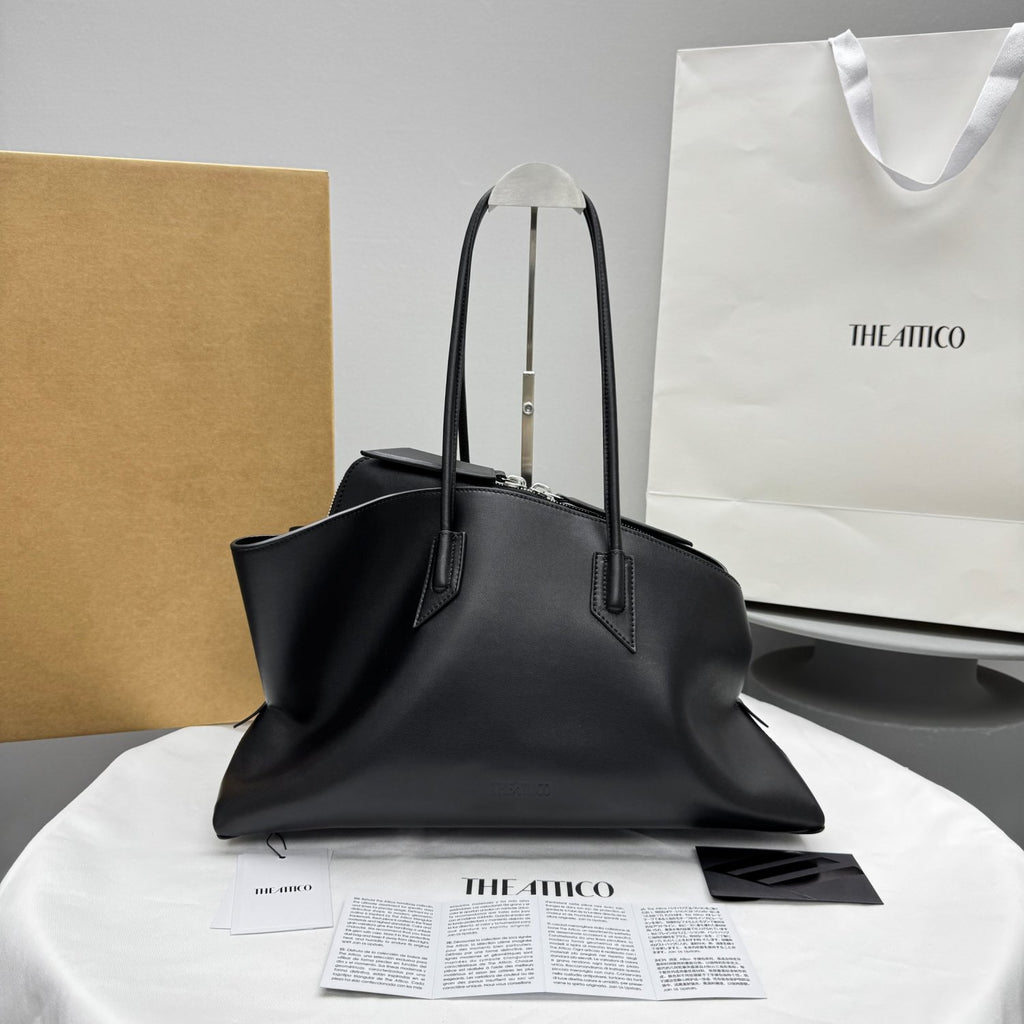 The Attico ''la Passeggiata Small'' Black Top Handle Women's Spring And Summer Fashion Shaped Clutch Bag Underarm Bag Fashion Design Modern Bags Ngvp #1721
