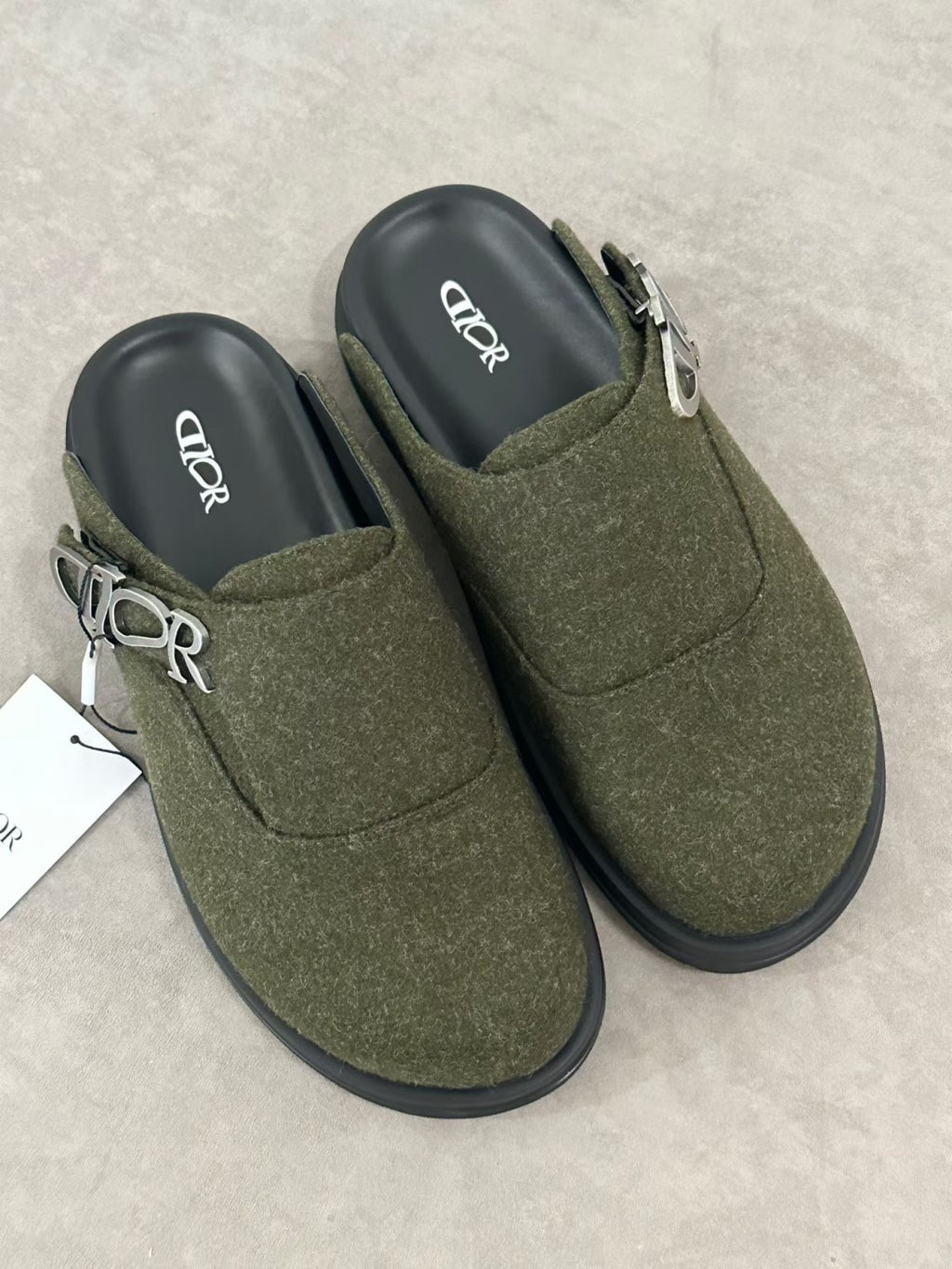 Dior Aqua Lewis Hamilton Velvet Round Toe Mules Slippers #385782