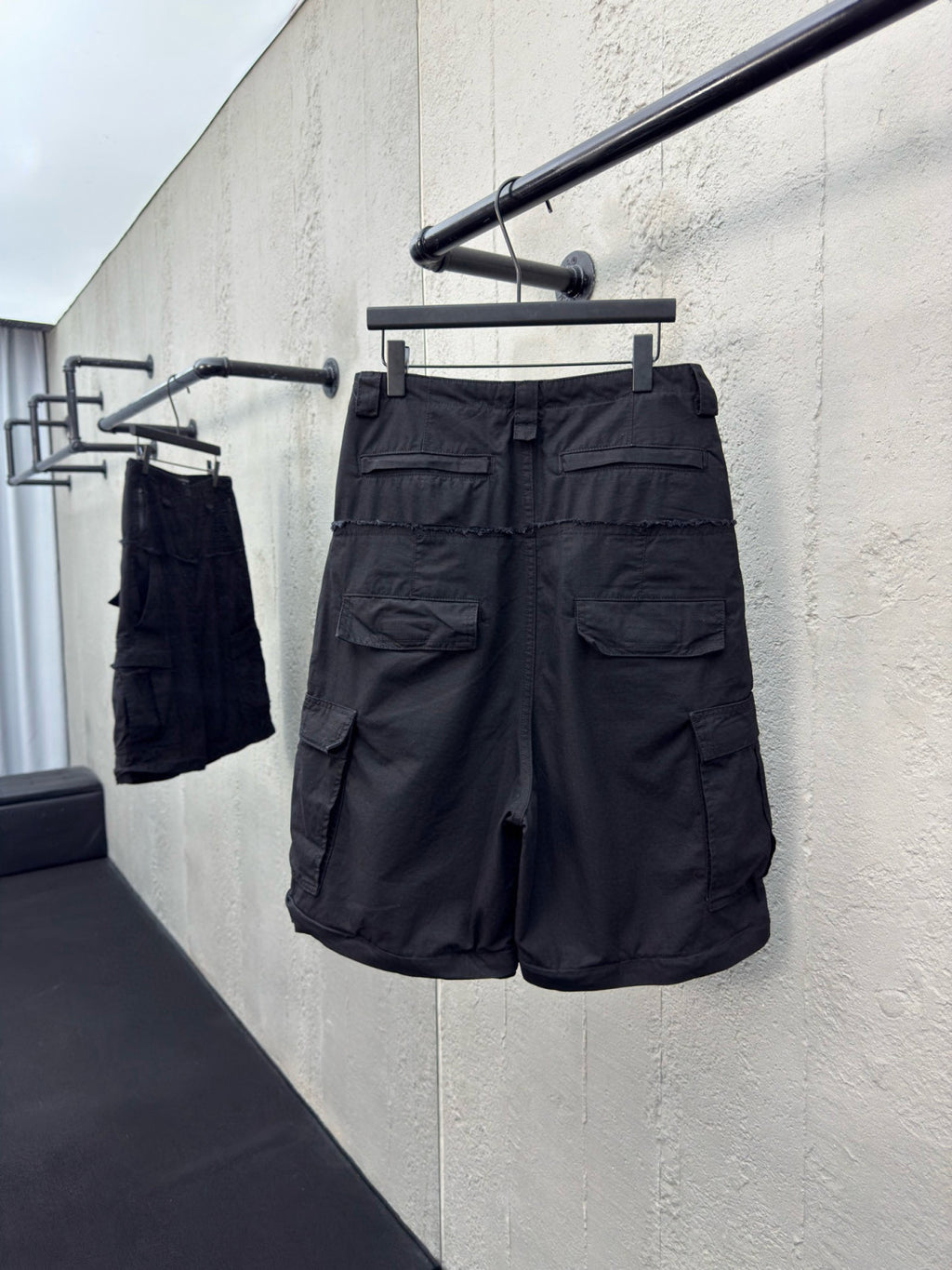 Balenciaga Men's and Women's Spring/Autumn Solid Colour Loose-Fit Wide-Leg Patchwork Work Trousers Pants #77959