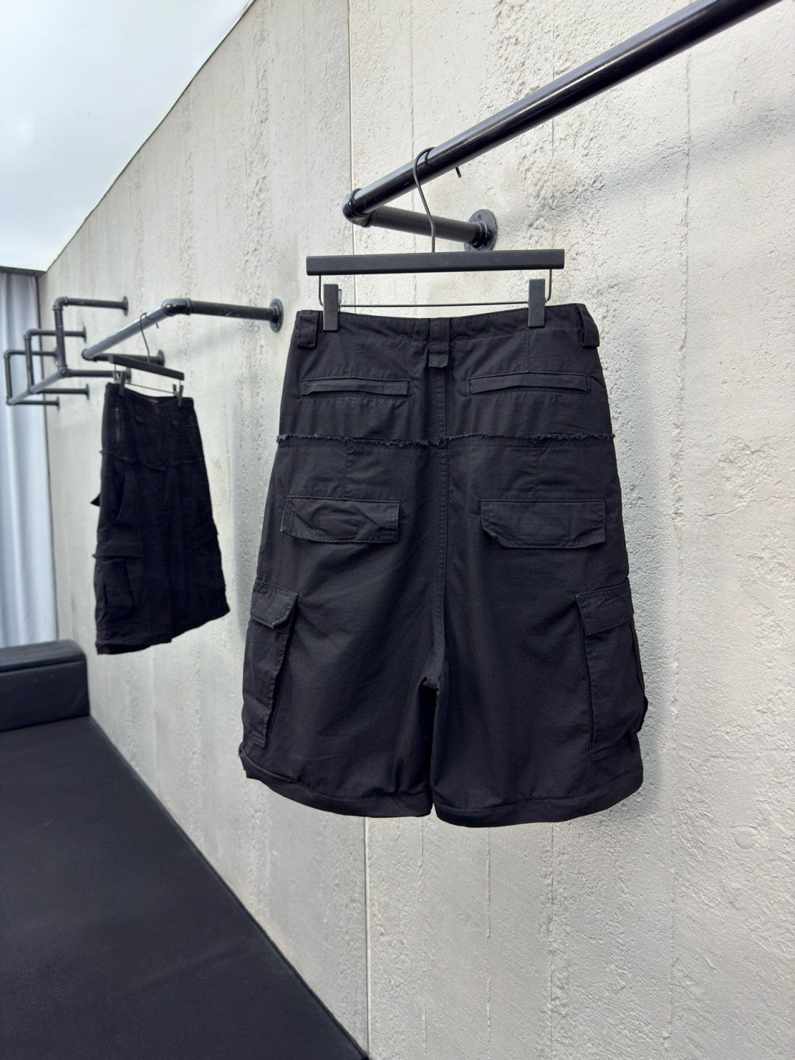 Balenciaga Men's and Women's Spring/Autumn Solid Colour Loose-Fit Wide-Leg Patchwork Work Trousers Pants #77959