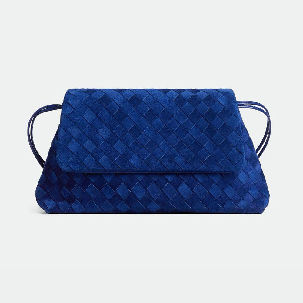 Bottega Veneta Dustbag Giorno Woven Suede Handbag With Drawstring And Clamshell Design Fashionable Elegant And Exquisite Clutch Bag Bags #195310